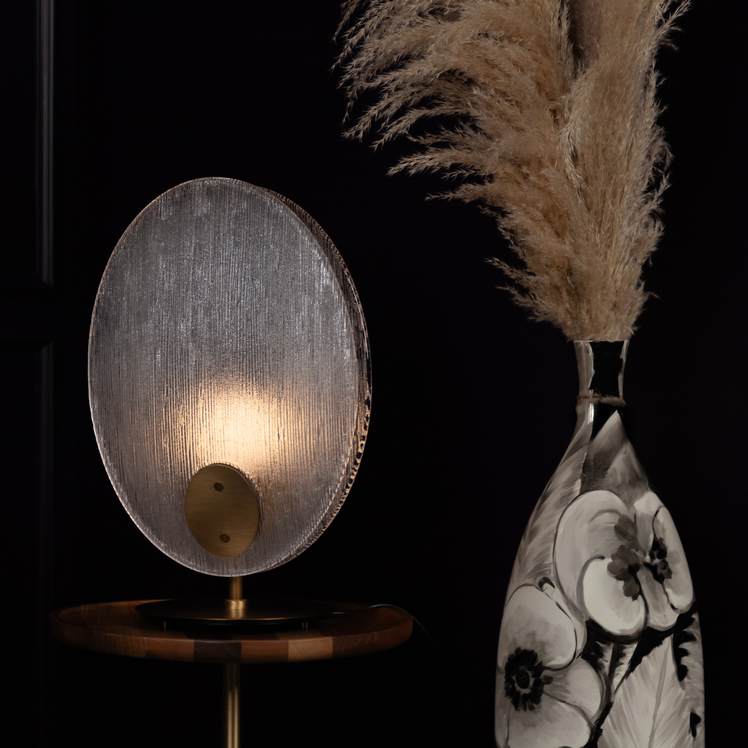 Gana White Frosted Glass Brushed Brass Table Lamp - Heka Lighting & Trading Limited