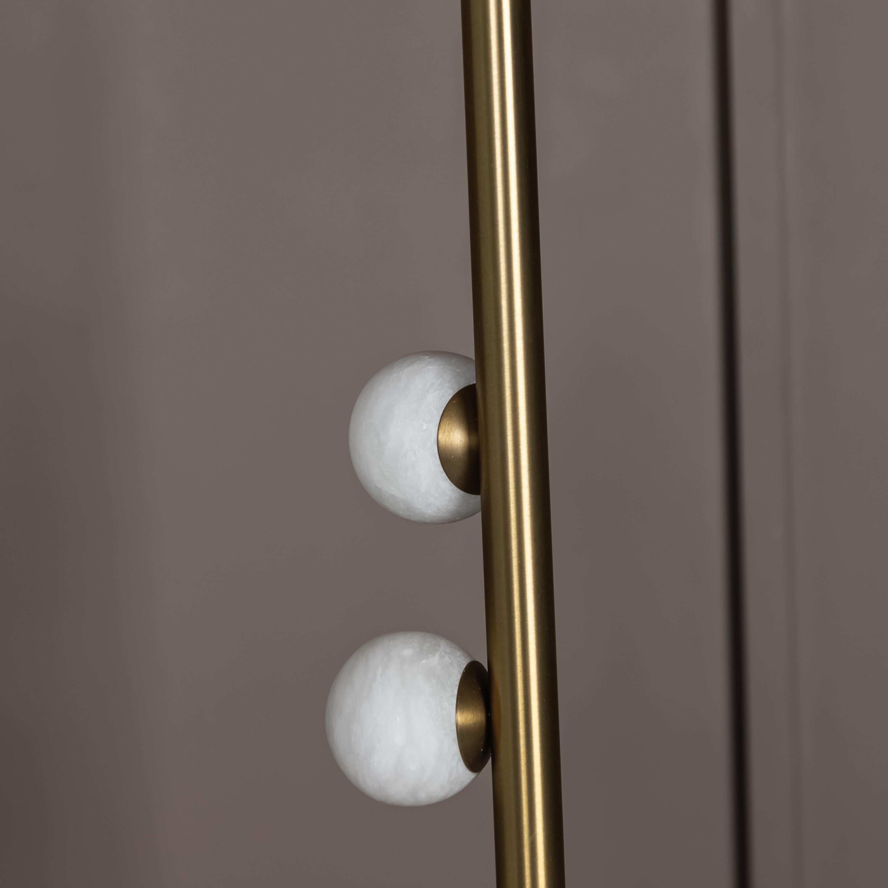 Gine Marble Bulk Brushed Brass Floor Lamp - Heka Lighting & Trading Limited