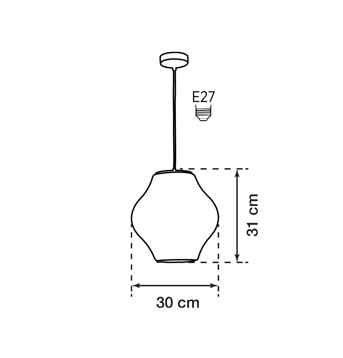 Orion Soft Touch White Pendant Light Chandelier 30 Cm - Heka Lighting & Trading Limited
