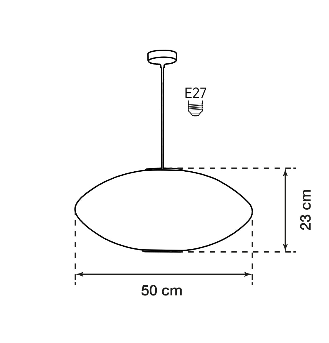 Orion Soft Touch White Elips Pendant Light Chandelier 50 Cm - Heka Lighting & Trading Limited