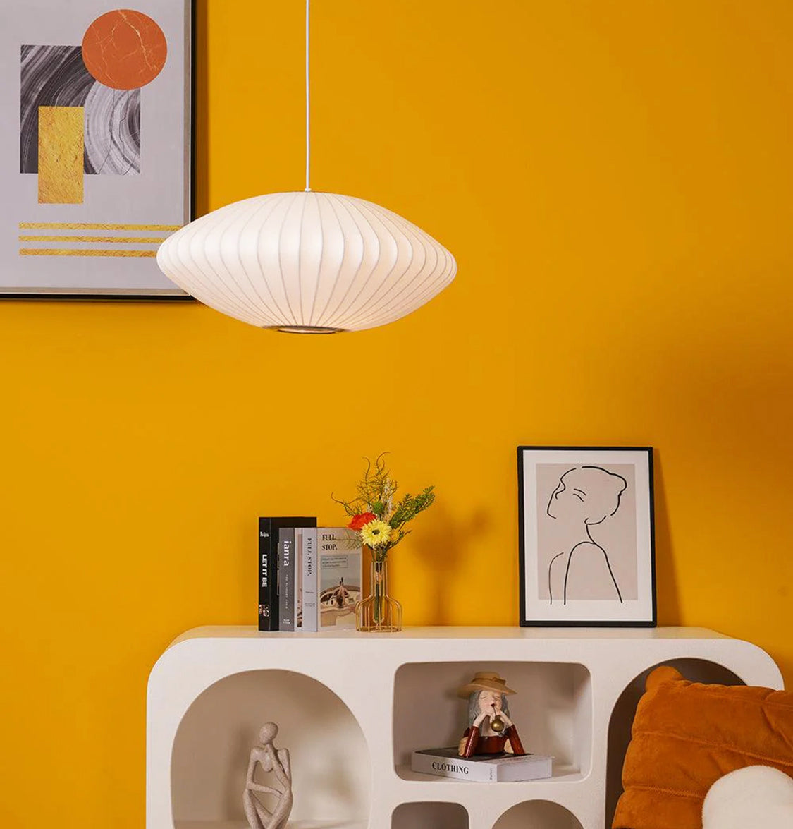 Orion Soft Touch White Elips Pendant Light Chandelier 50 Cm - Heka Lighting & Trading Limited