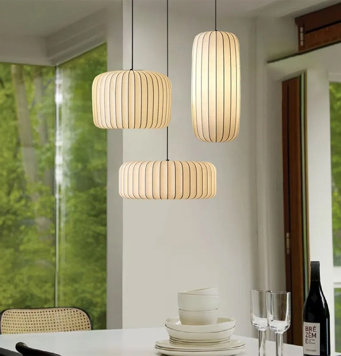 Planet Soft Touch White Cylinder Pendant Light Chandelier 54 Cm - Heka Lighting & Trading Limited