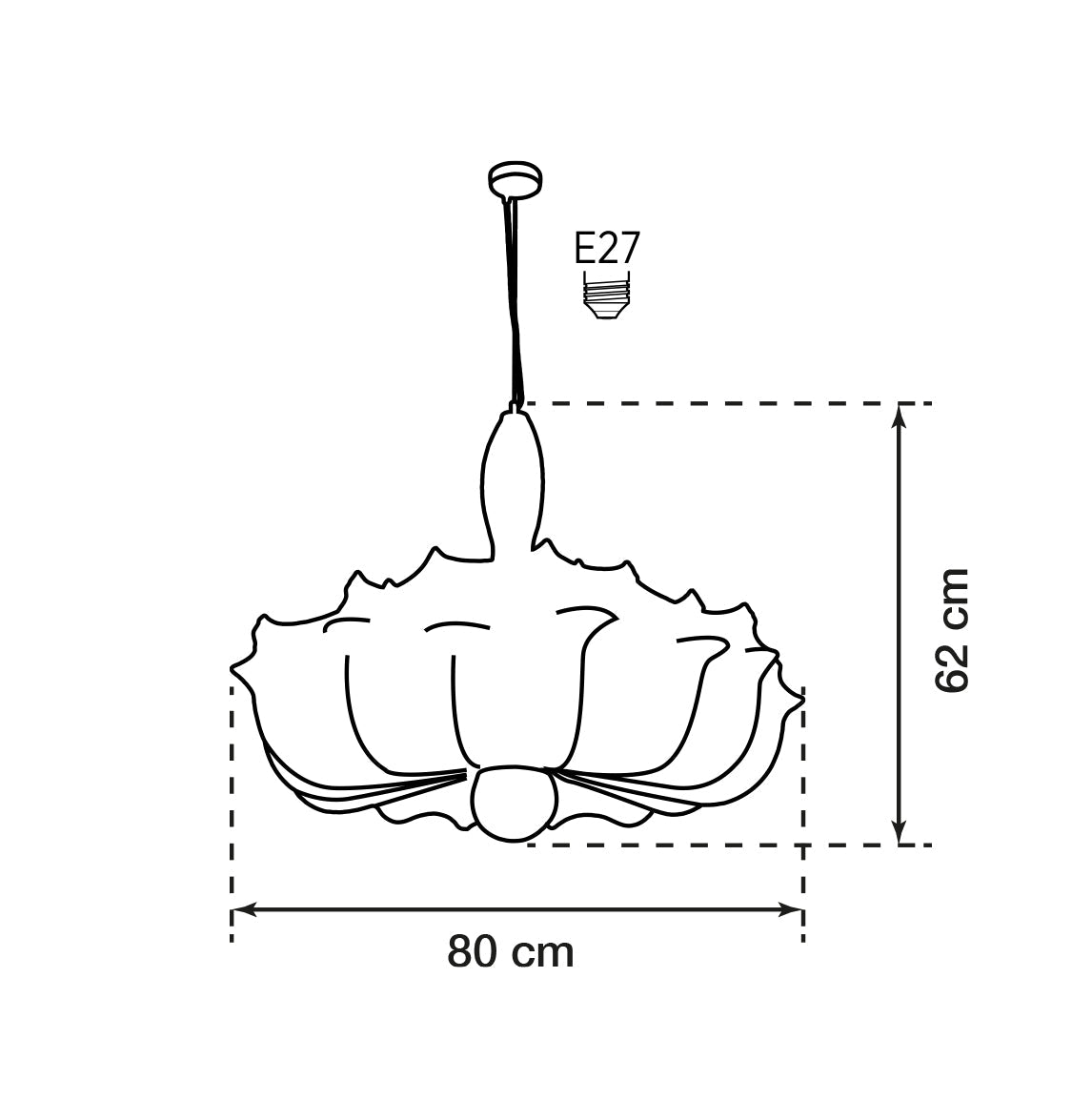 Epsilon Soft Touch White Transparent Plexi Pendant Light Chandelier 80 Cm - Heka Lighting & Trading Limited