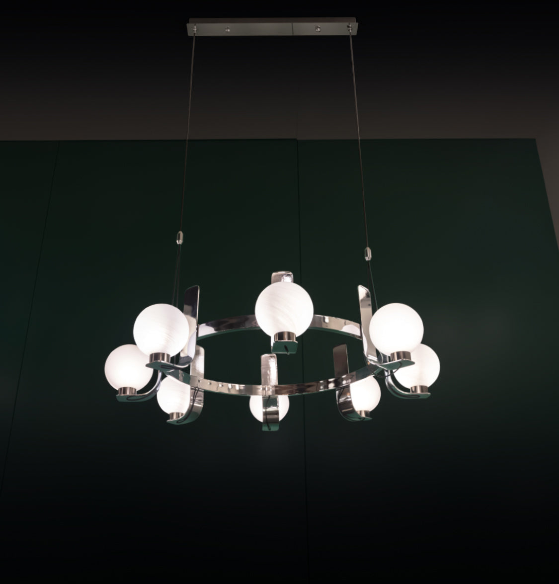 Havana Chrome-Platinum 8-Piece Soft Glass Living Room Chandelier 85 Cm - Heka Lighting & Trading Limited