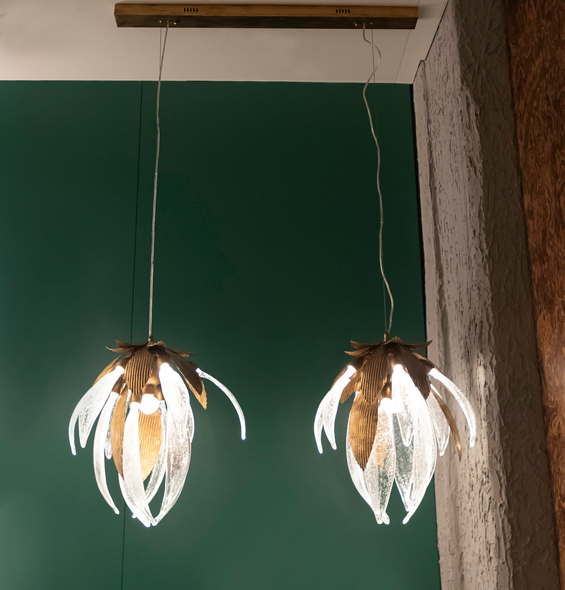 Lüksemburg 12+12 Glass Gold Aluminum Dining Table Top Chandelier - Heka Lighting & Trading Limited