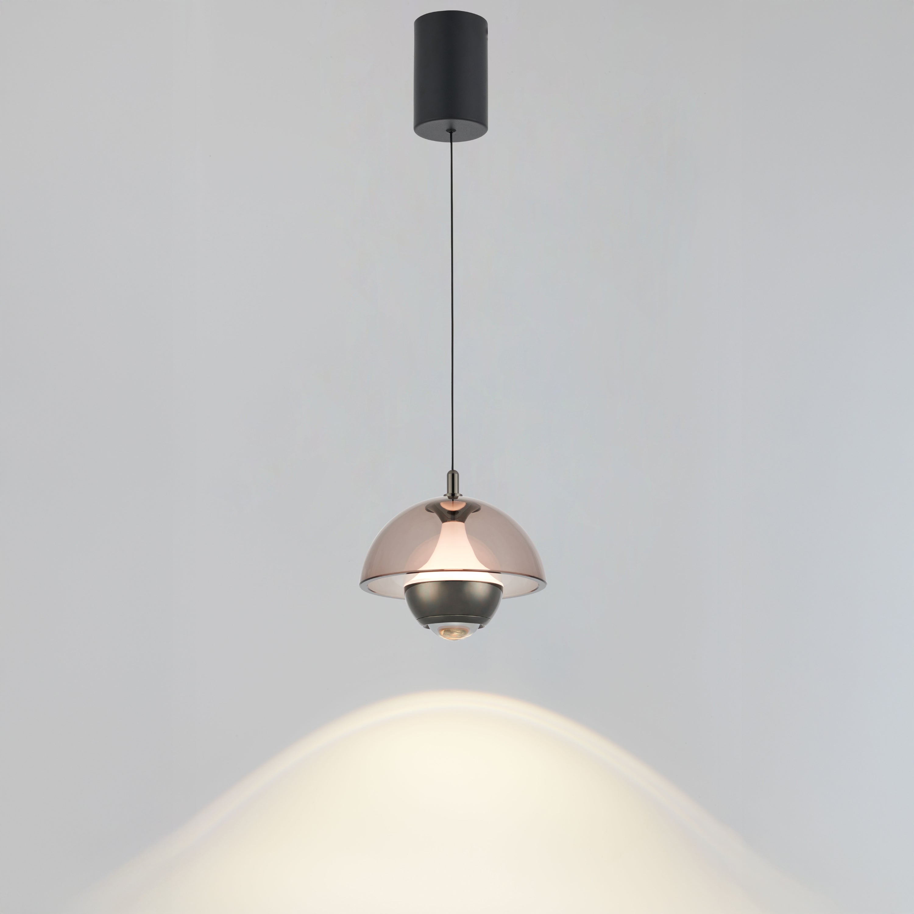 Bumin Smoked Acrylic Black Aluminum Led Pendant Light 18 Cm - Heka Lighting & Trading Limited