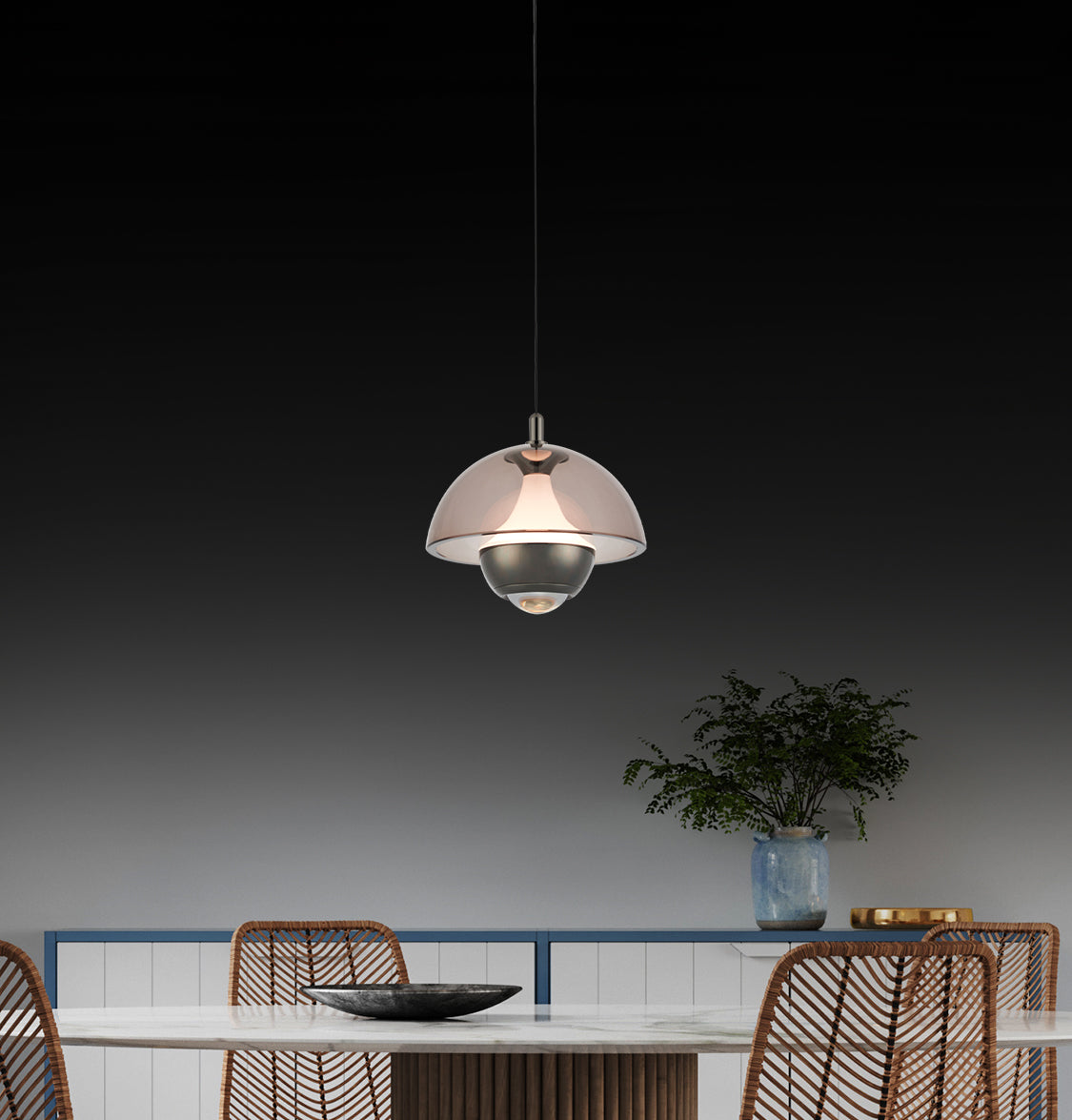 Bumin Smoked Acrylic Black Aluminum Led Pendant Light 18 Cm - Heka Lighting & Trading Limited