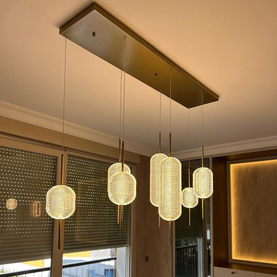 Sofia Acrylic Antique Transparent Glass Led Pendant Light Chandelier 70 Cm - Heka Lighting & Trading Limited