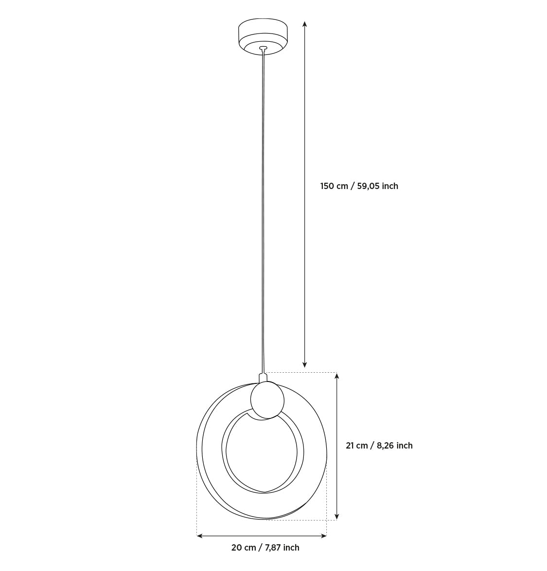 Togo Single Simit Antique Transparent Glass Led Pendant Light Chandelier 20 Cm - Heka Lighting & Trading Limited