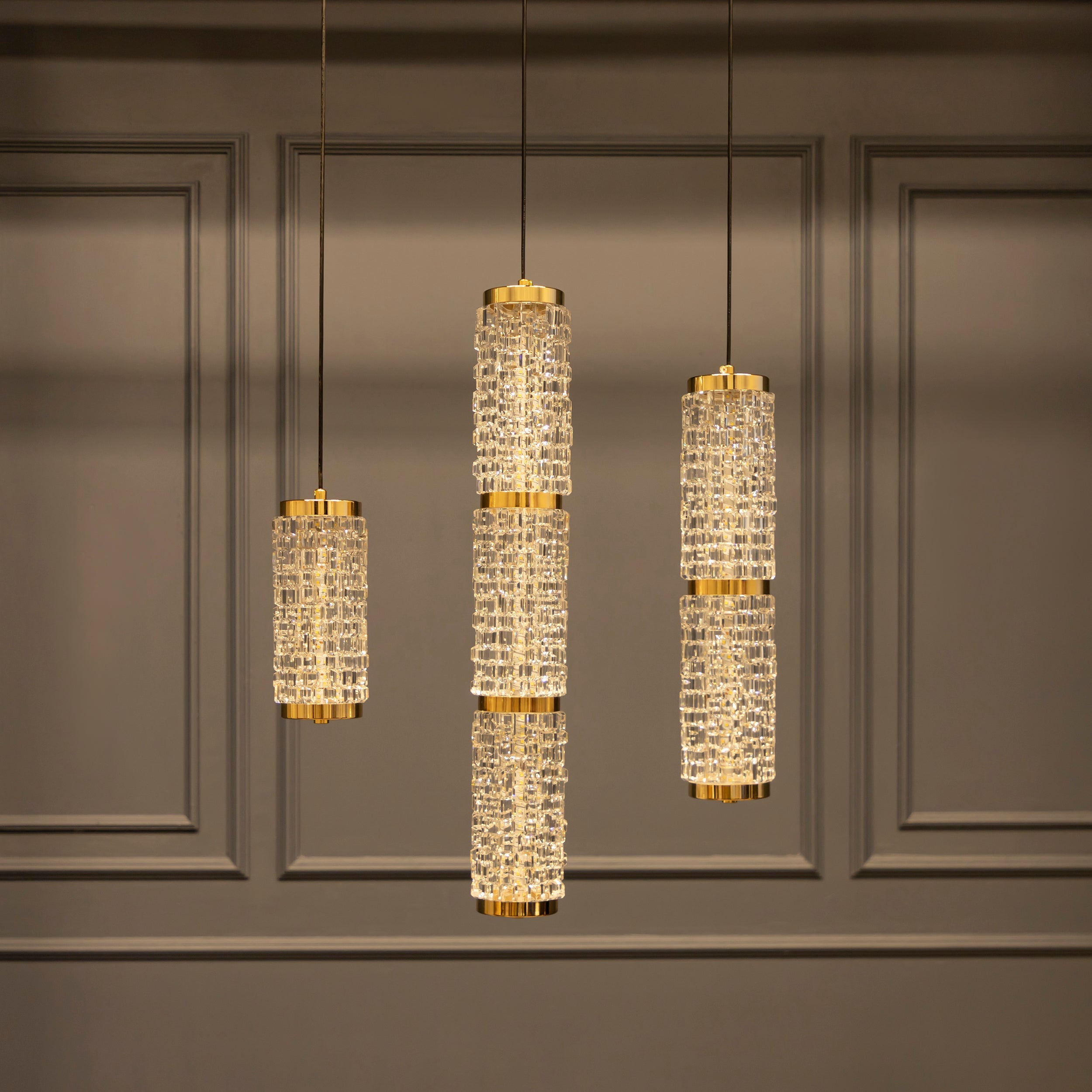 Dubbo Triple Glass Gold Led Pendant Light Chandelier - Heka Lighting & Trading Limited