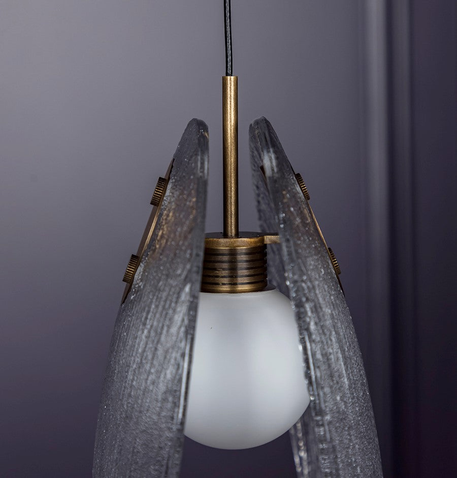 Gana Two White Frosted Glass Antique Pendant Light 32 Cm - Heka Lighting & Trading Limited