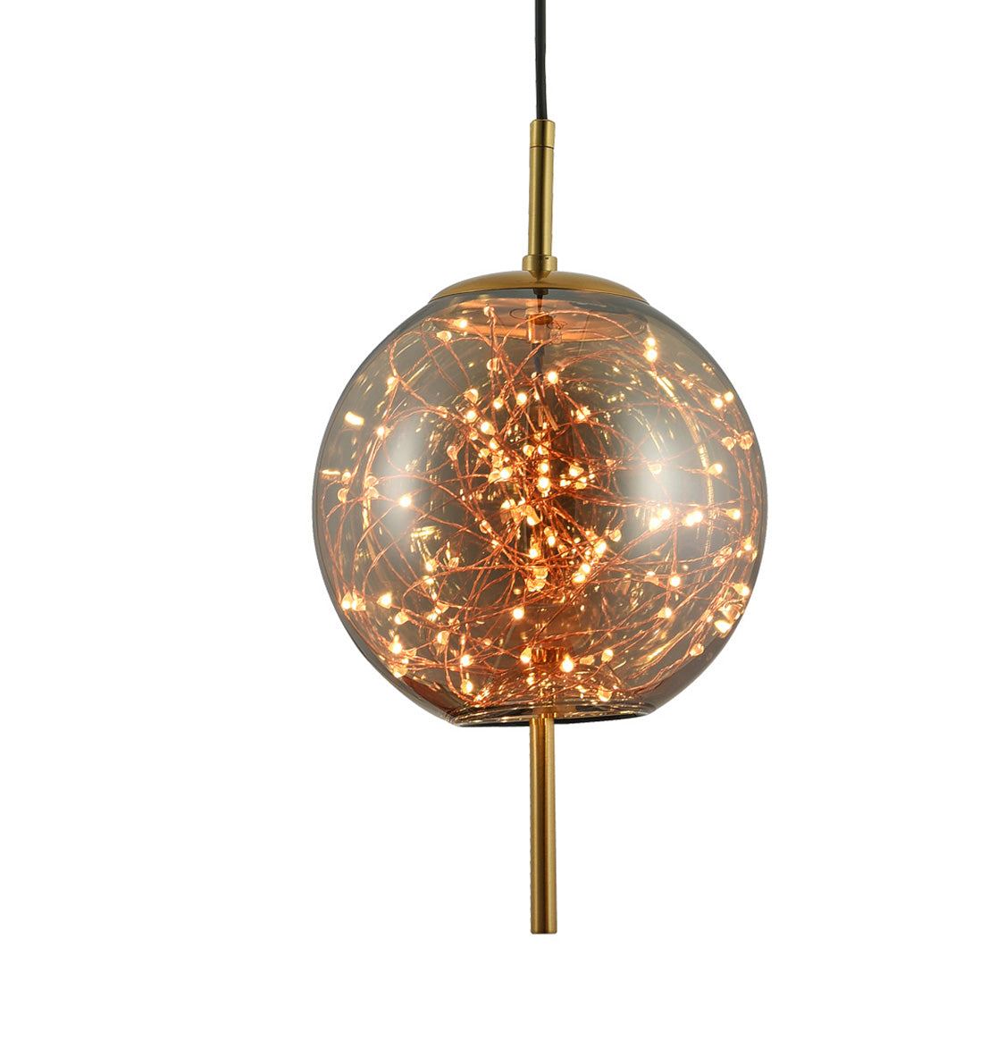 Viyana Smoked Glass Led Pendant Light Chandelier 20 Cm - Heka Lighting & Trading Limited