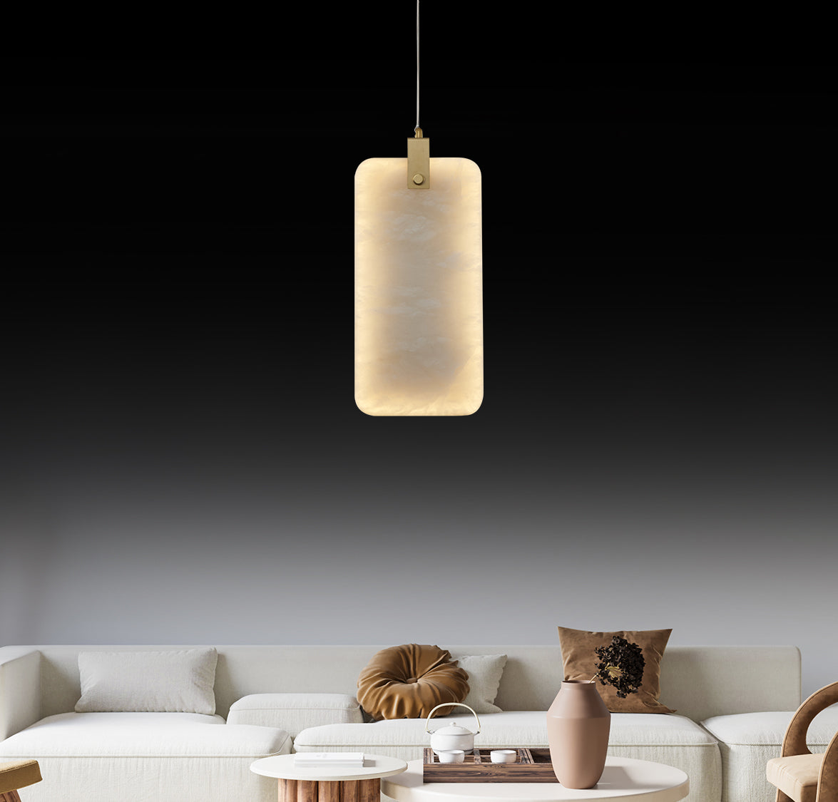 Gama White Marble Antique Pendant Light Chandelier 20X60 Cm - Heka Lighting & Trading Limited
