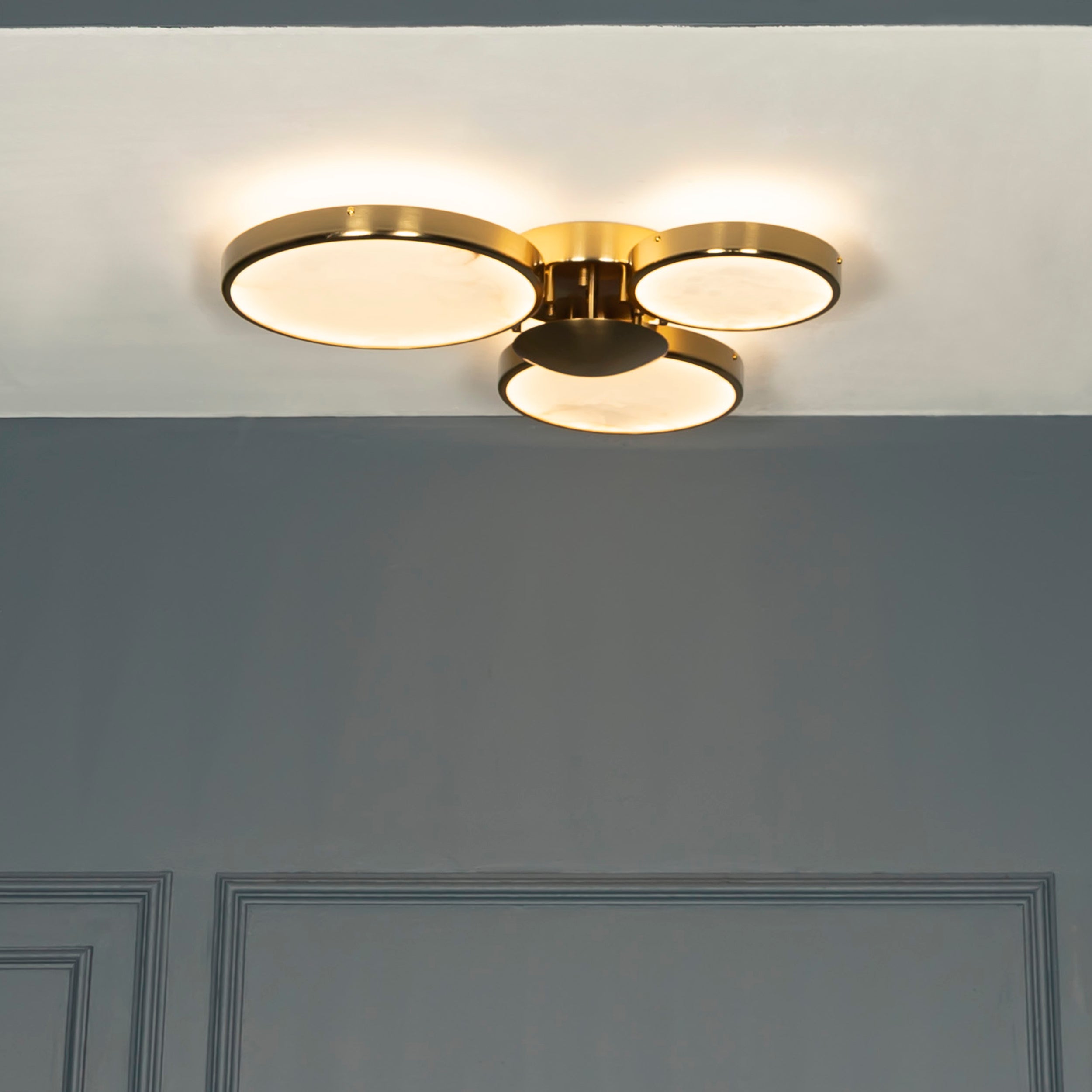 Rabat 3-Piece Marble Antique Plafonier Chandelier | Modern Decorative Lighting For Homes & Hotels