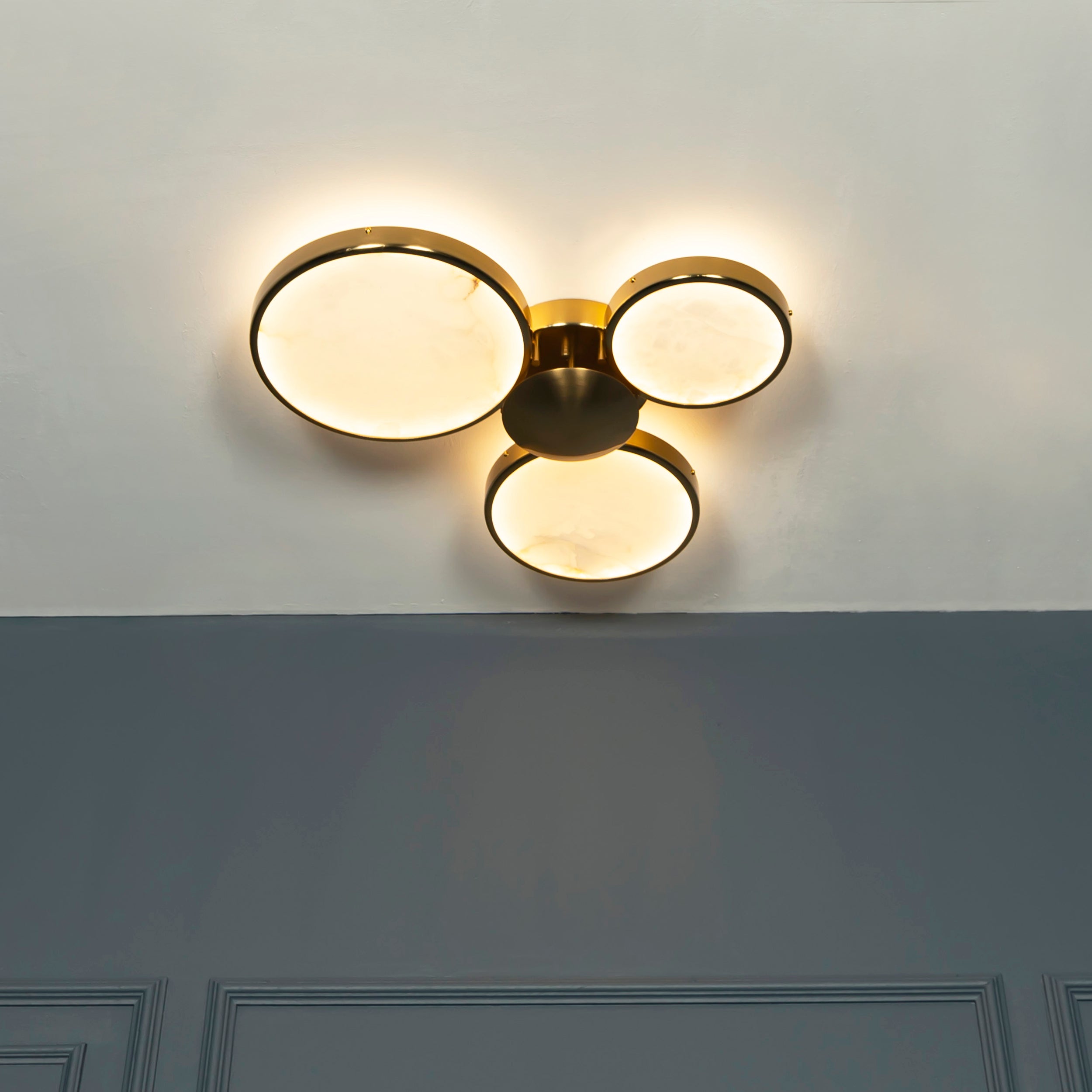 Rabat 3-Piece Marble Antique Plafonier Chandelier | Modern Decorative Lighting For Homes & Hotels