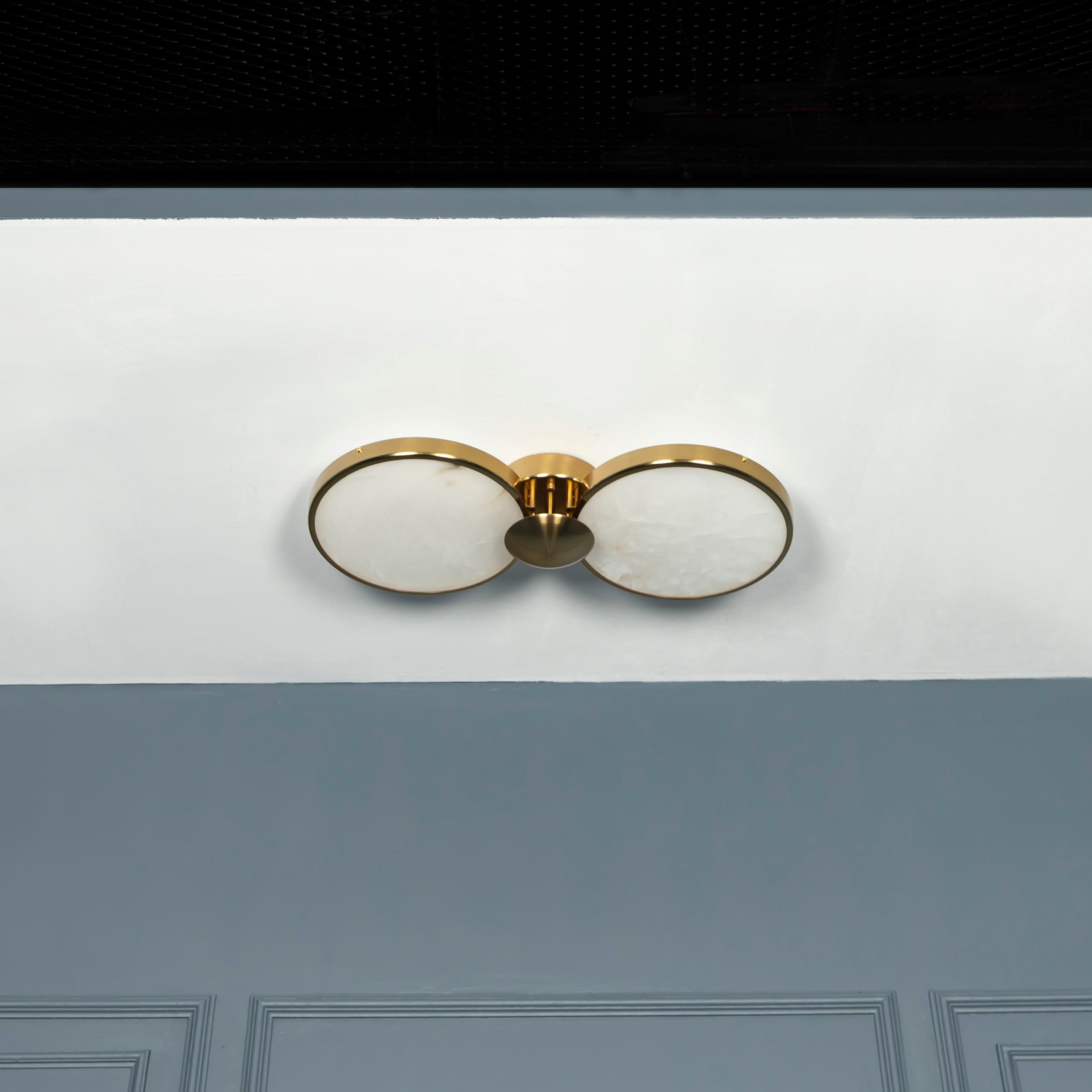 Rabat 2-Piece Marble Antique Plafonier Chandelier | Modern Decorative Lighting For Homes & Hotels