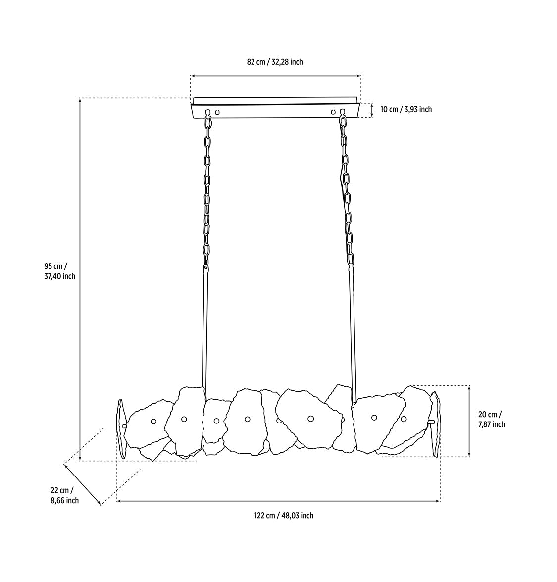 Anvers Marble Dining Table Platinum Chandelier | Modern Decorative Lighting For Homes & Hotels - Heka Lighting & Trading Limited