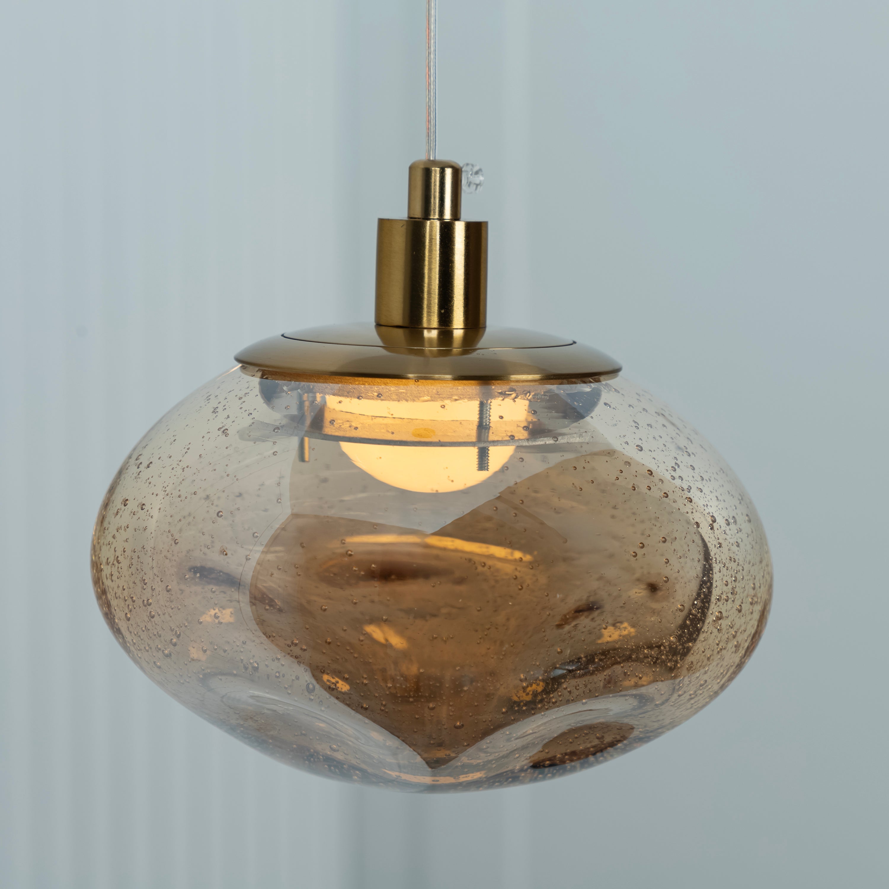 Odense Bubbly Flat Honey Glass Antique Pendant Light Chandelier - Heka Lighting & Trading Limited