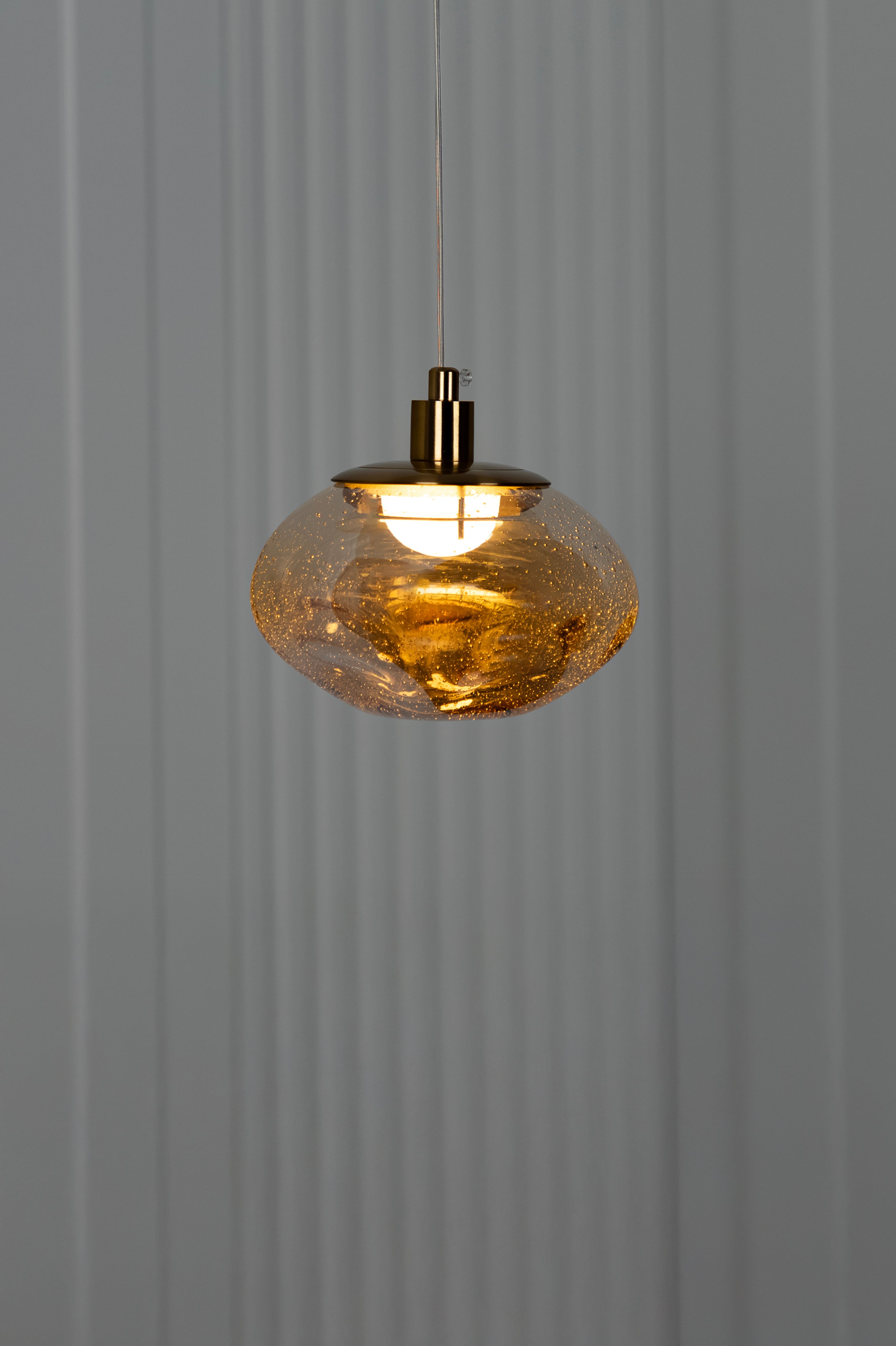 Odense Bubbly Flat Honey Glass Antique Pendant Light Chandelier - Heka Lighting & Trading Limited