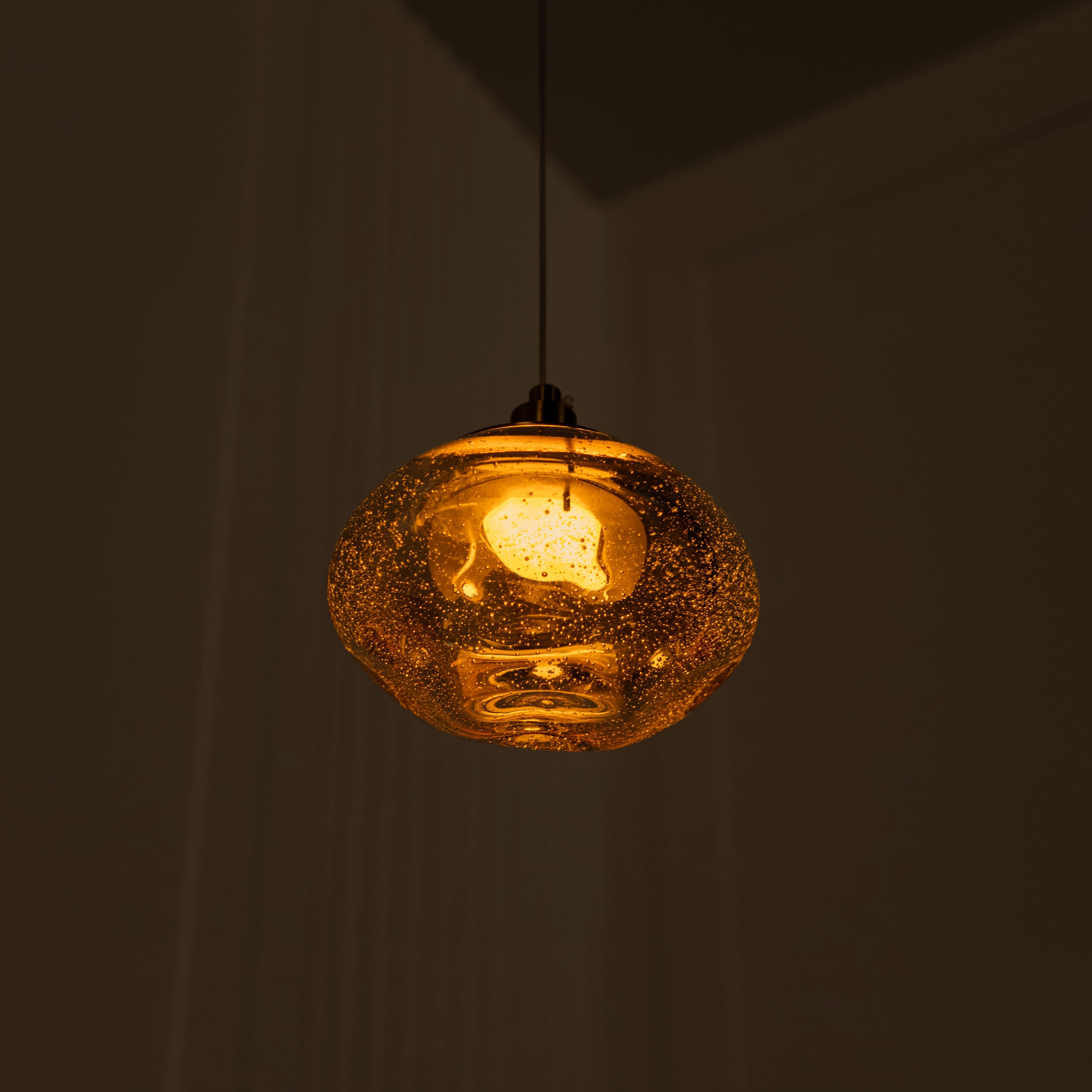 Odense Bubbly Flat Honey Glass Antique Pendant Light Chandelier - Heka Lighting & Trading Limited