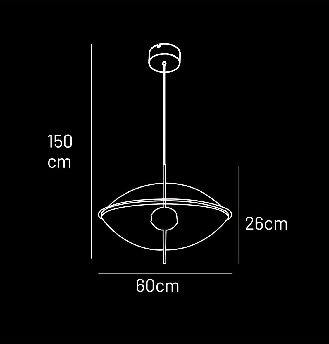 Carina Single Flattened Transparent Acrylic Gold Pendant Light 60 Cm - Heka Lighting & Trading Limited