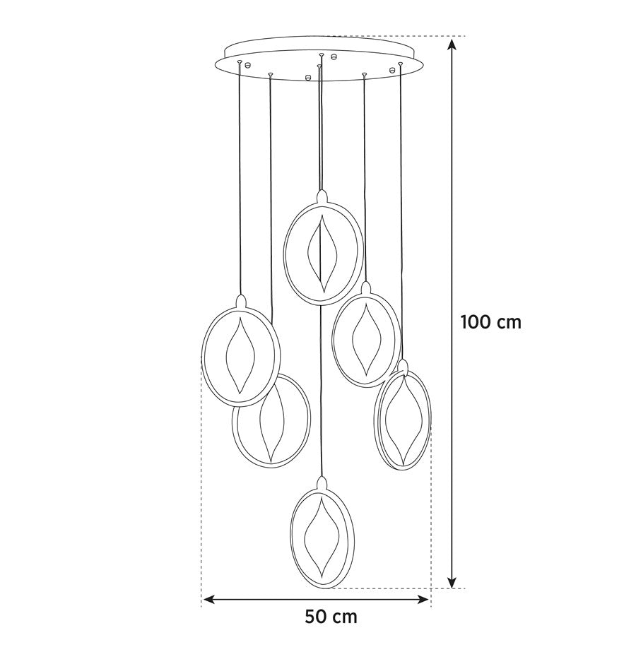 Asena 6-Piece Living Room Acrylic Led Pendant Light Chandelier - Heka Lighting & Trading Limited