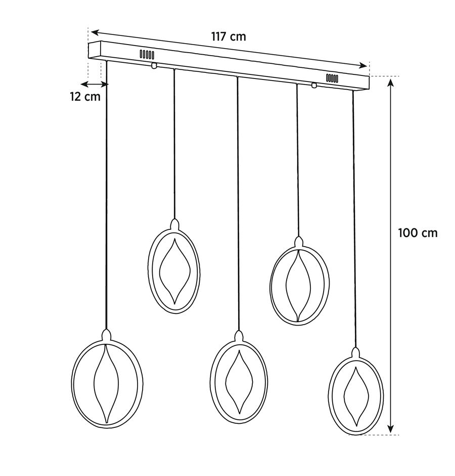 Asena 5-Piece Acrylic Dining Table Top Led Pendant Light Chandelier - Heka Lighting & Trading Limited