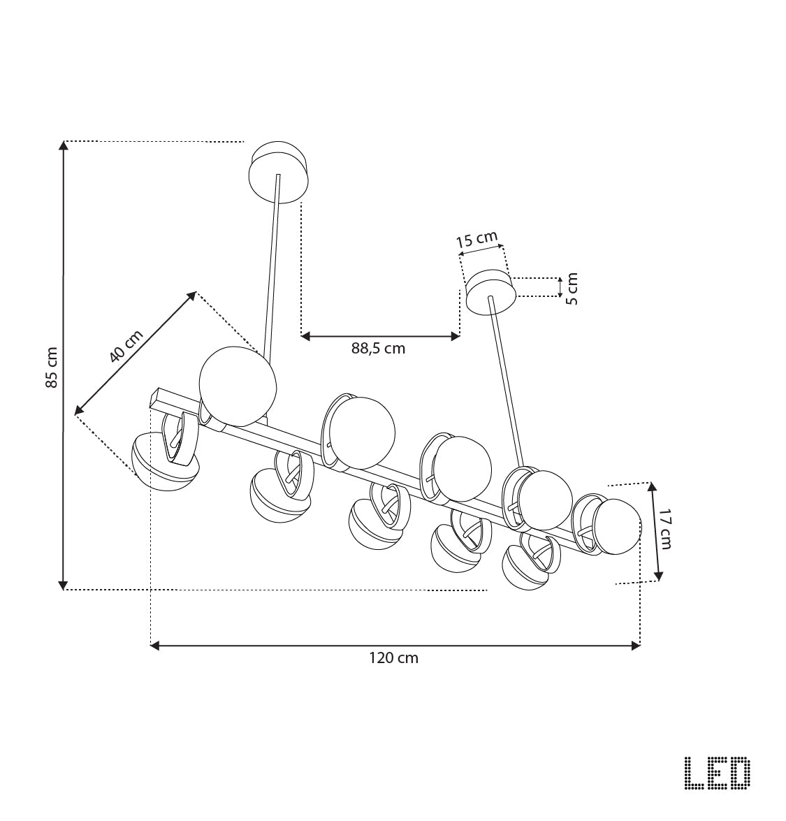 Nepal Platin On Soft Glass Dining Table Chandelier 120 Cm - Heka Lighting & Trading Limited