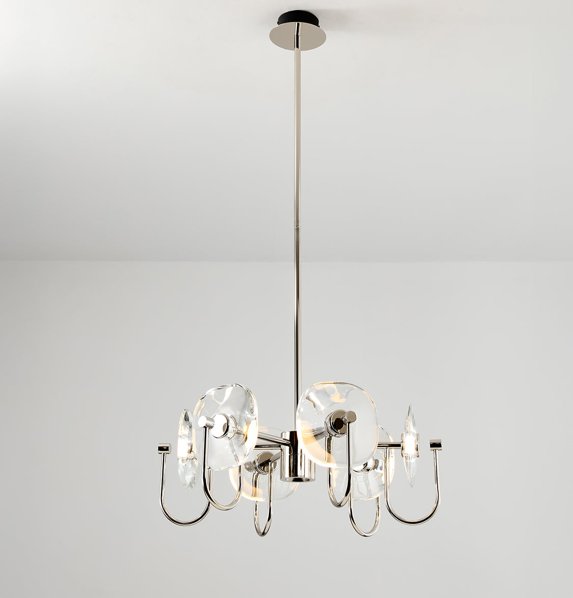 Üsküp 6-Piece Transparent Crystal Chrome Living Room Chandelier - Heka Lighting & Trading Limited