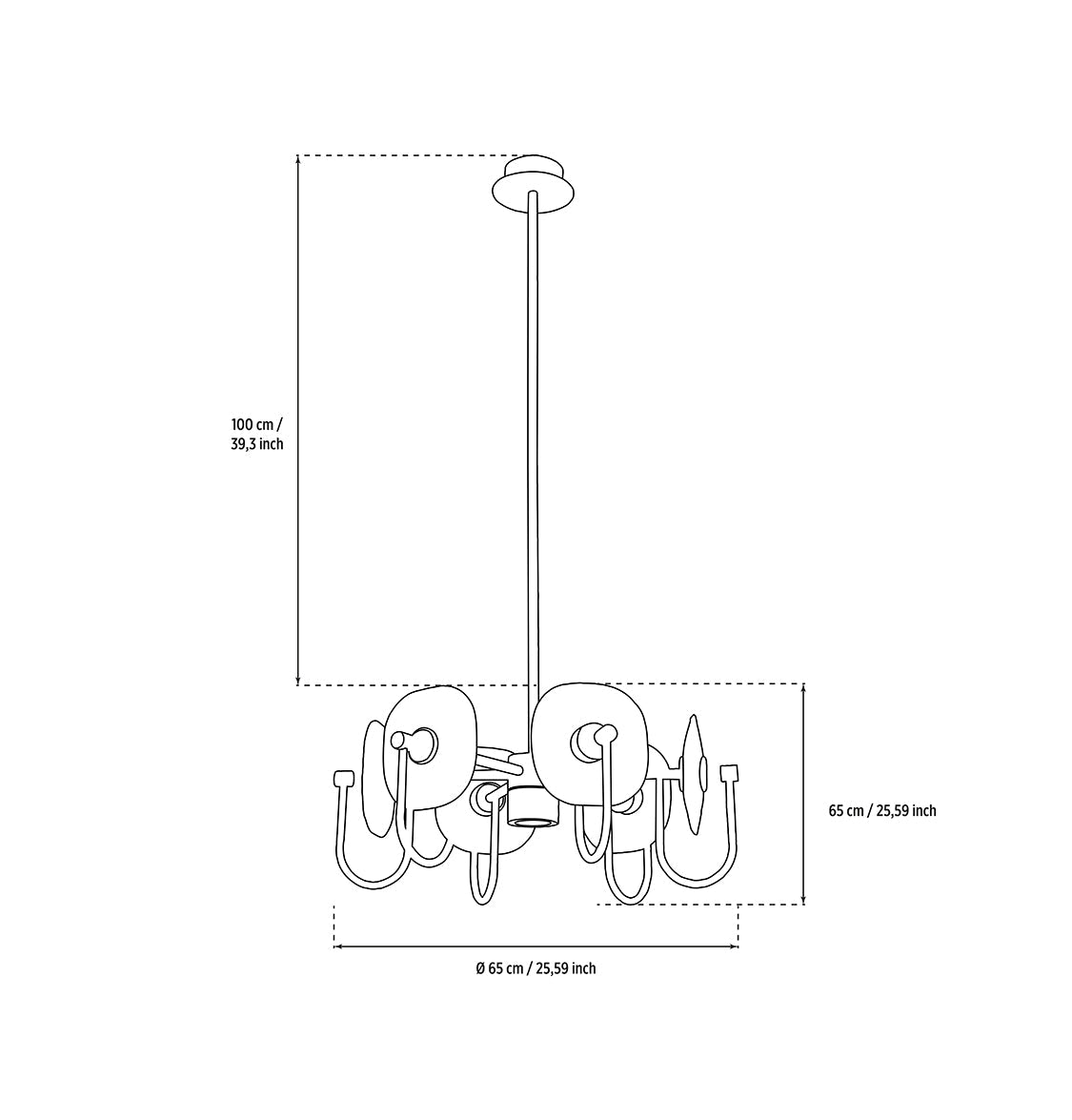 Üsküp 6-Piece Transparent Crystal Chrome Living Room Chandelier - Heka Lighting & Trading Limited