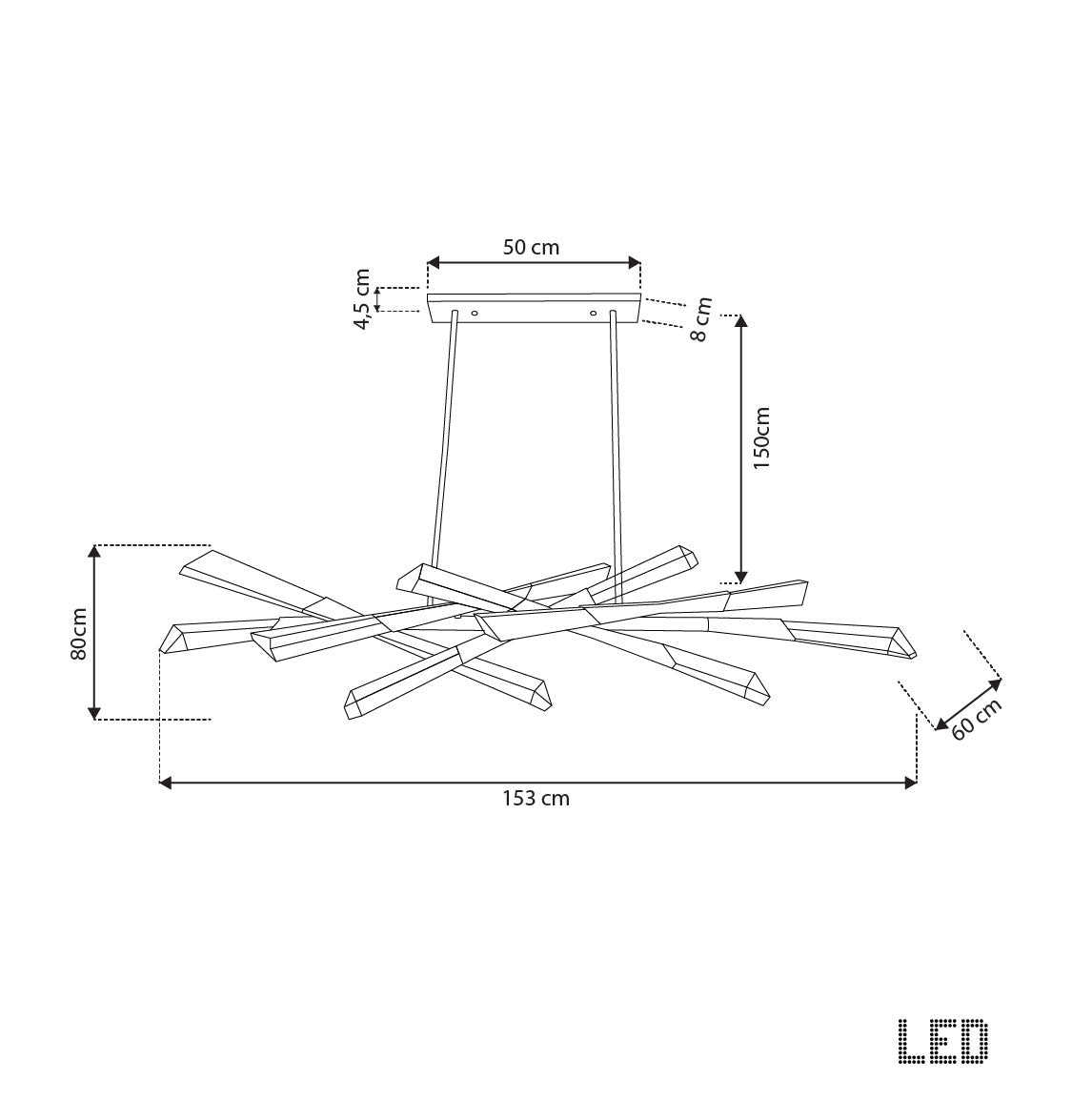 Surinam Crystal Acrylic Nickel Dining Table Top Chandelier - Heka Lighting & Trading Limited