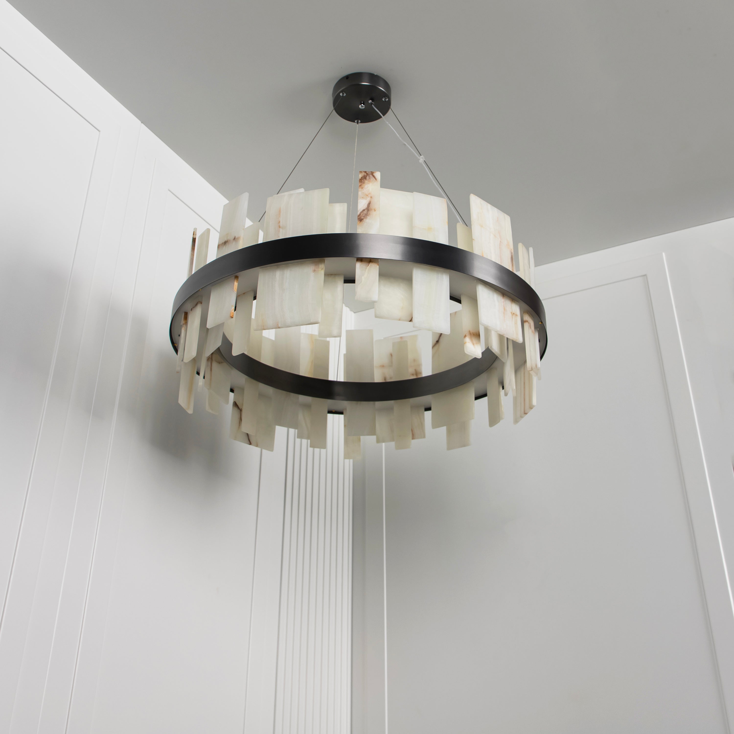 Ekho Marble Platinum Pendant Light Chandelier 80 Cm - Heka Lighting & Trading Limited