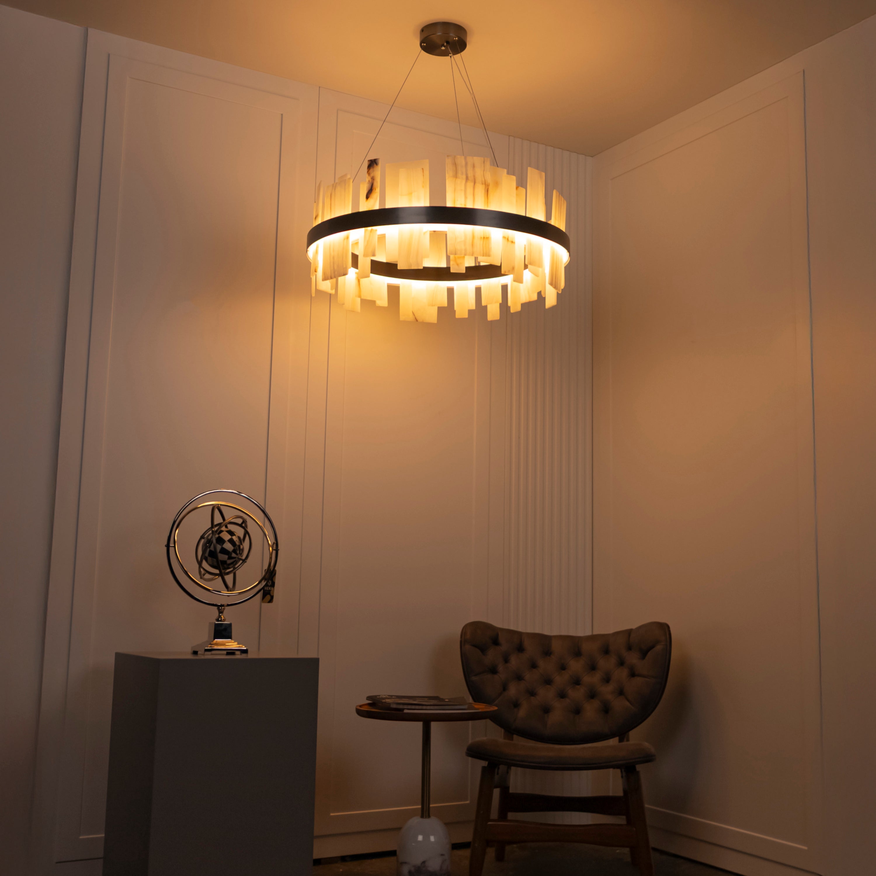 Ekho Marble Platinum Pendant Light Chandelier 80 Cm - Heka Lighting & Trading Limited