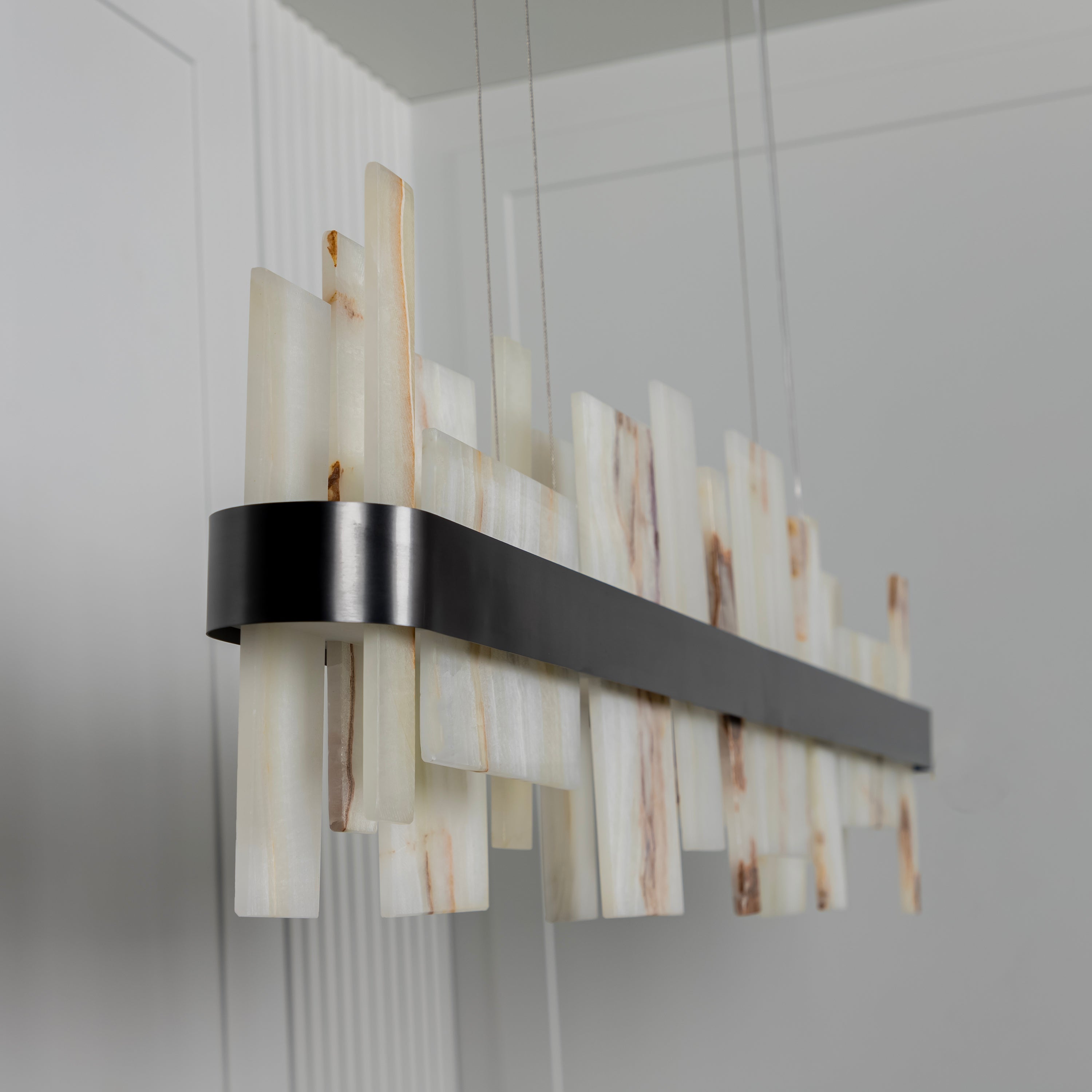 Ekho Marble Platinum Dining Table Pendant Light Chandelier 120 Cm | Modern Decorative Lighting For Homes & Hotels - Heka Lighting & Trading Limited