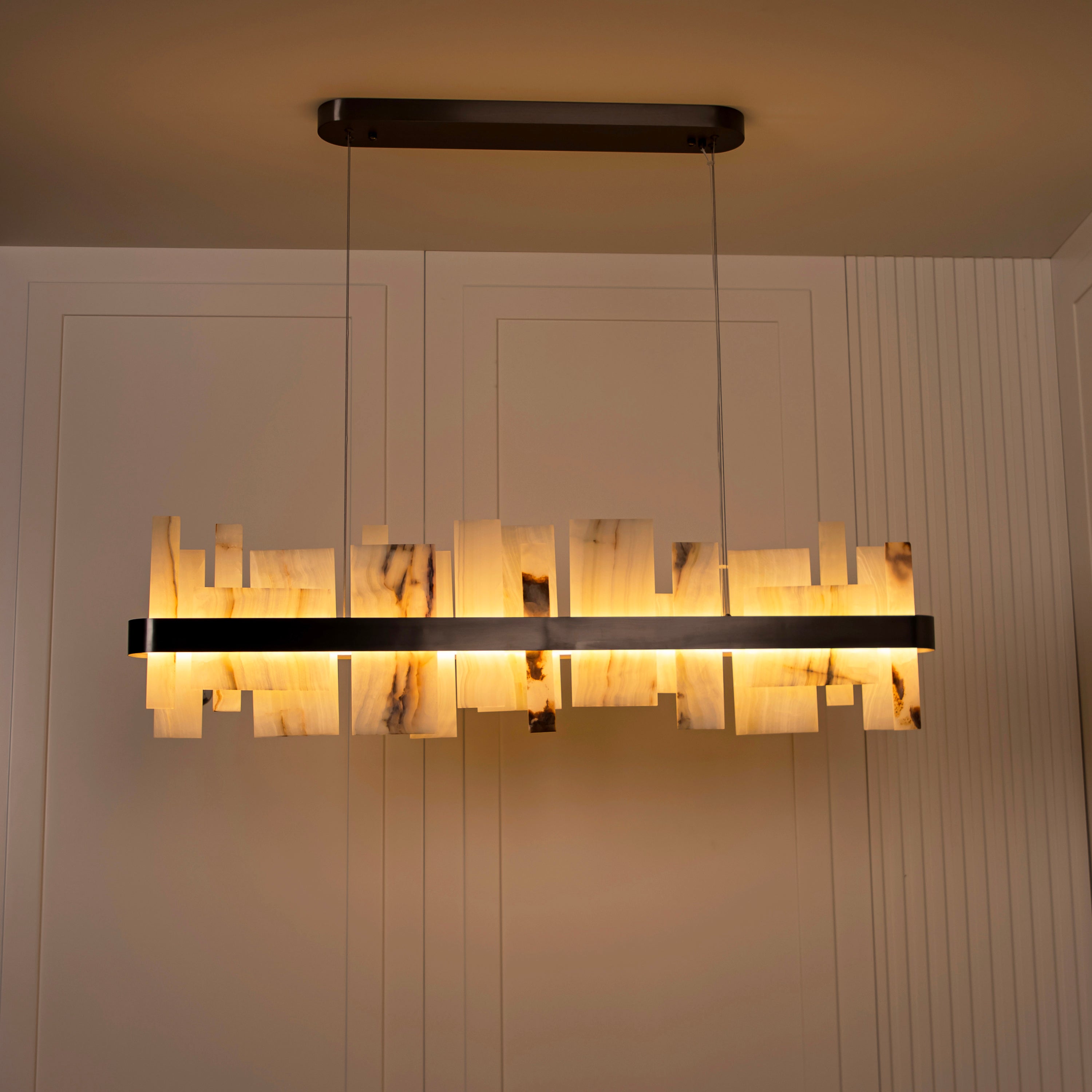 Ekho Marble Platinum Dining Table Pendant Light Chandelier 120 Cm | Modern Decorative Lighting For Homes & Hotels - Heka Lighting & Trading Limited