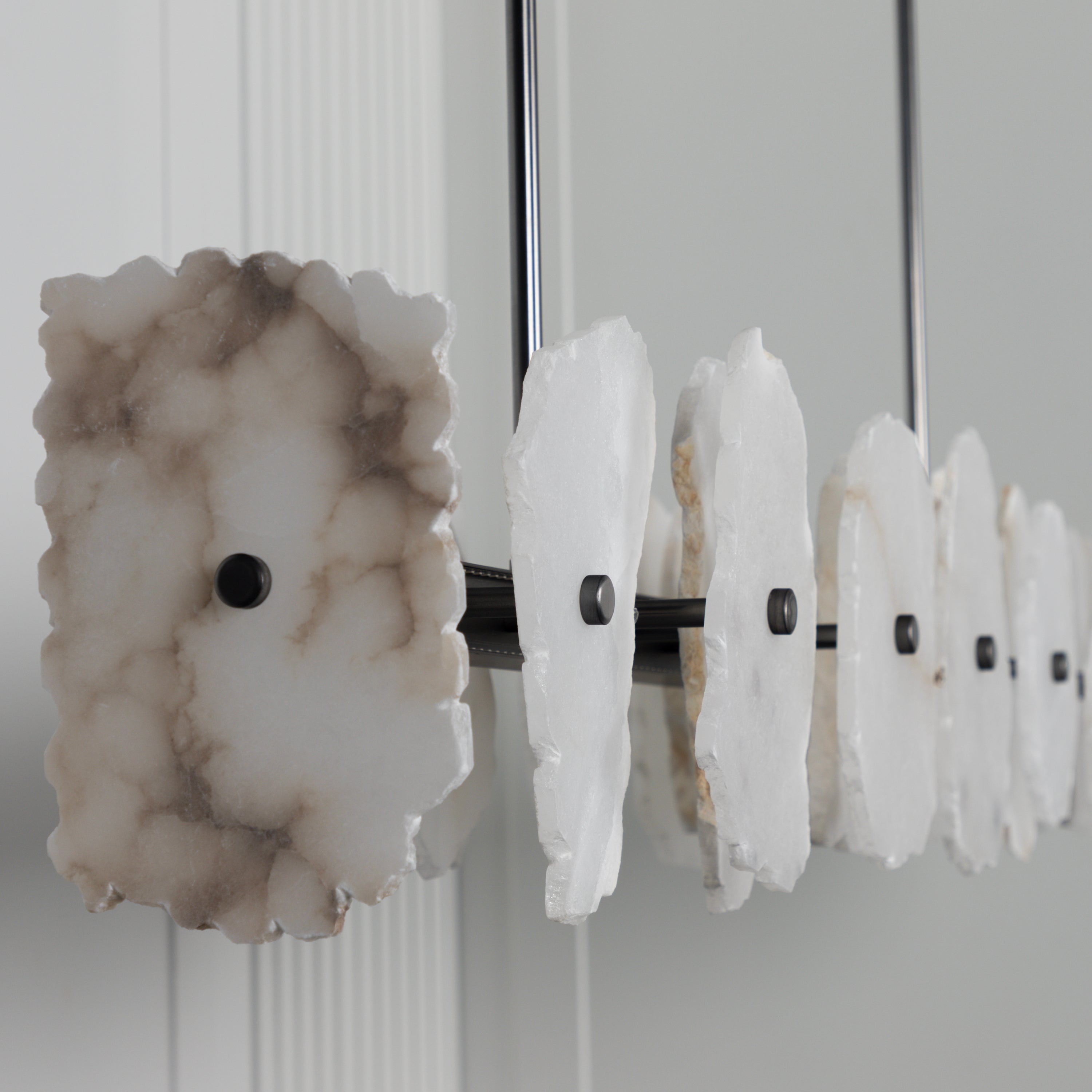 Anvers Marble Dining Table Platinum Chandelier | Modern Decorative Lighting For Homes & Hotels - Heka Lighting & Trading Limited