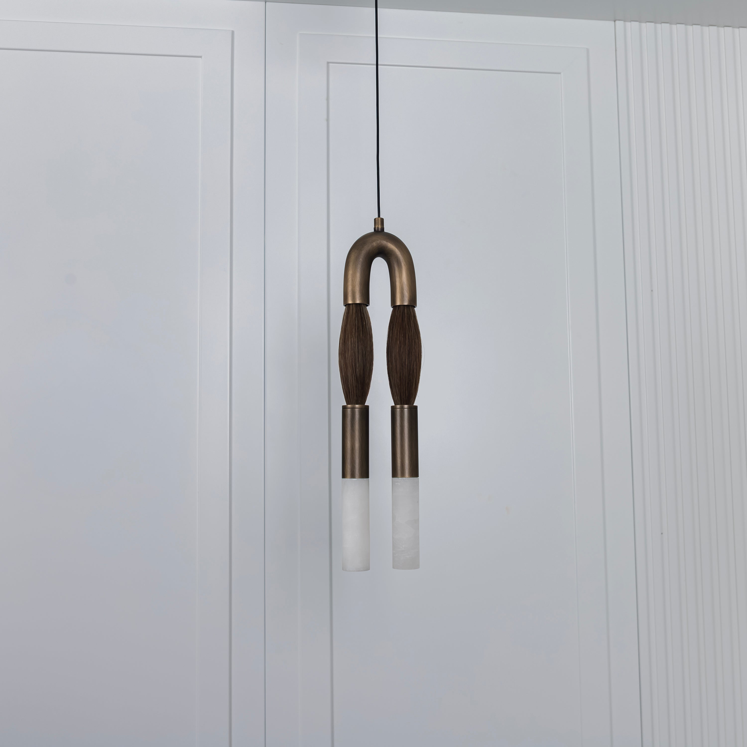 Pony Horse Hair Dark Antique Marble Pendant Light Small Chandelier - Heka Lighting & Trading Limited