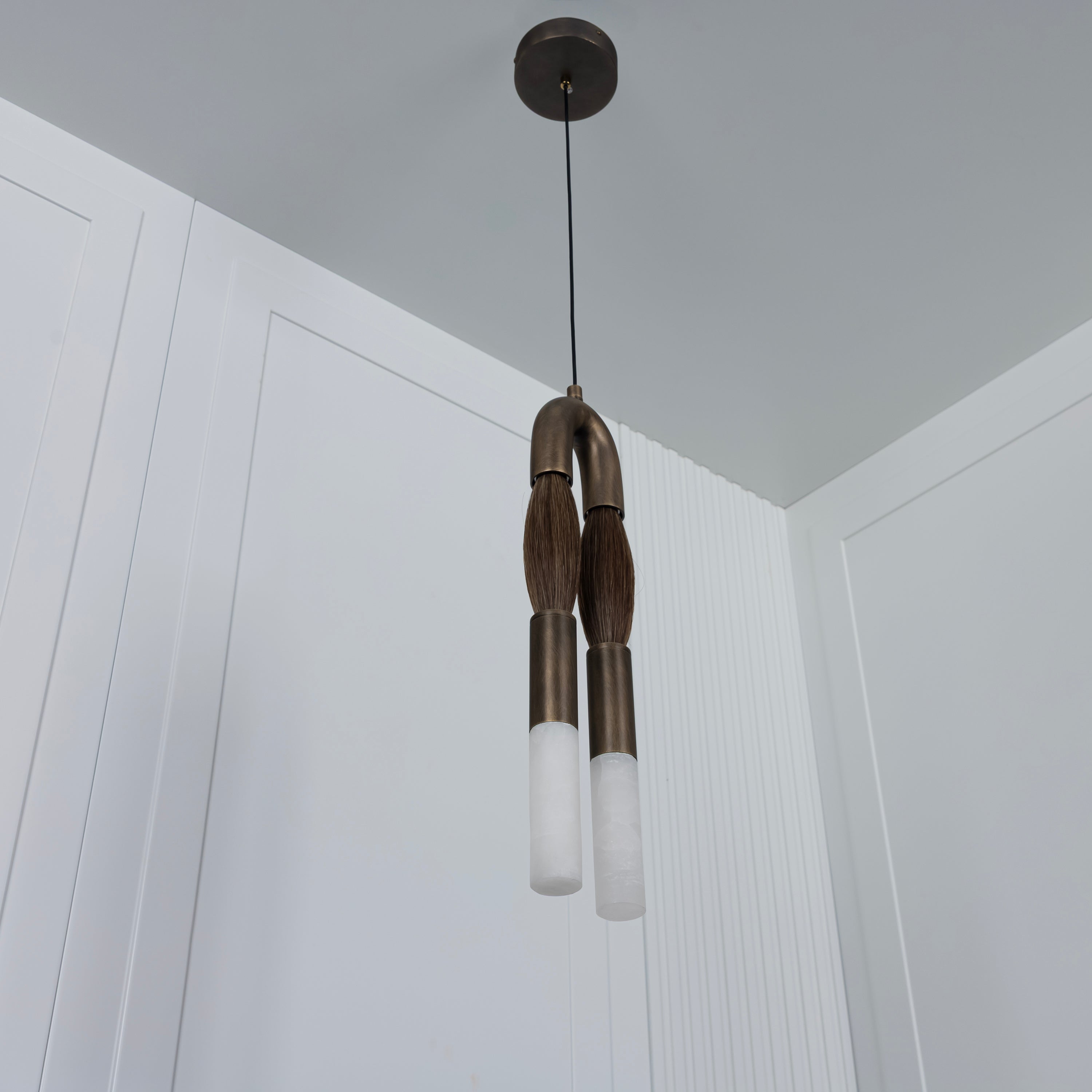 Pony Horse Hair Dark Antique Marble Pendant Light Small Chandelier - Heka Lighting & Trading Limited