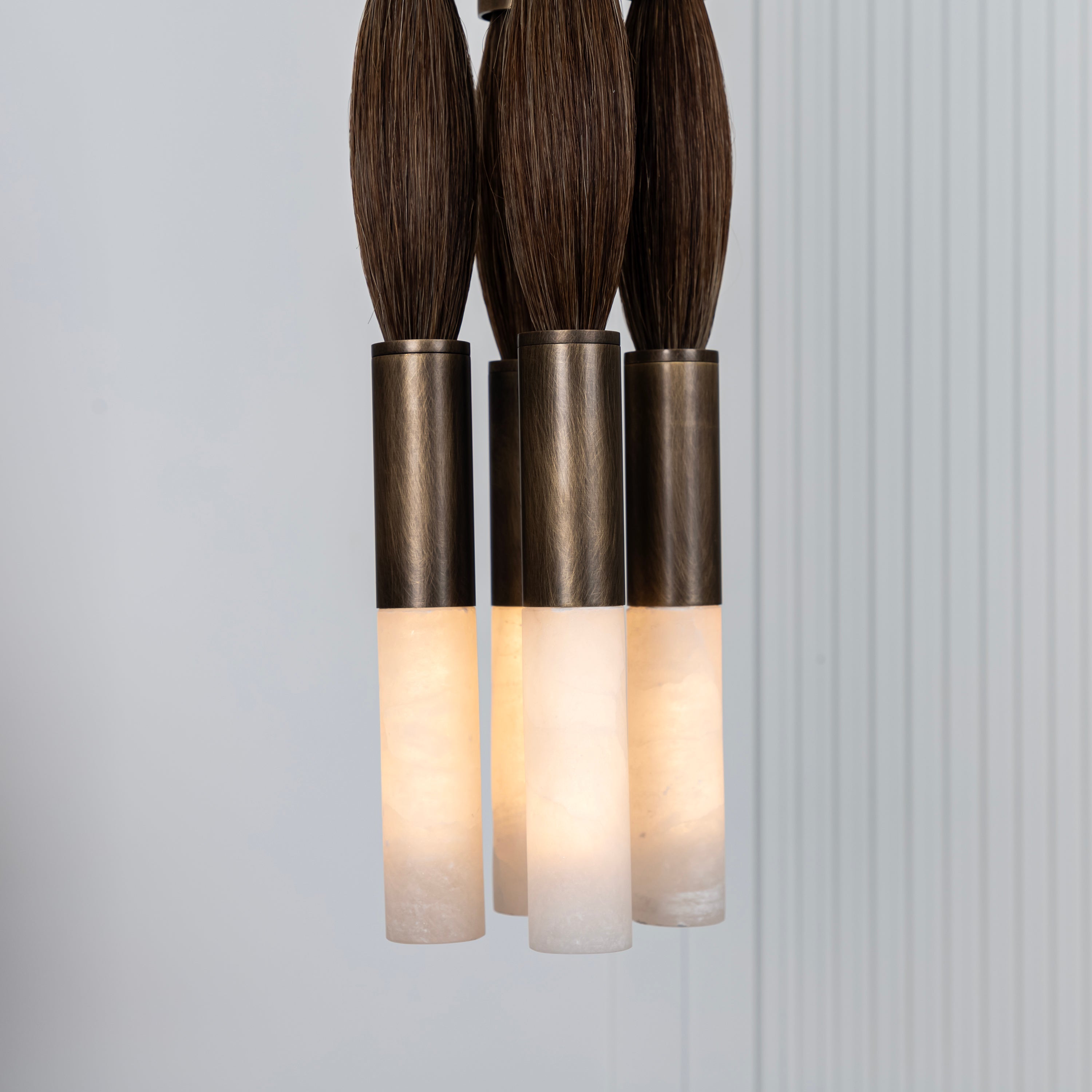 Pony Double Horse Hair Dark Antique Marble Pendant Light Small Chandelier - Heka Lighting & Trading Limited