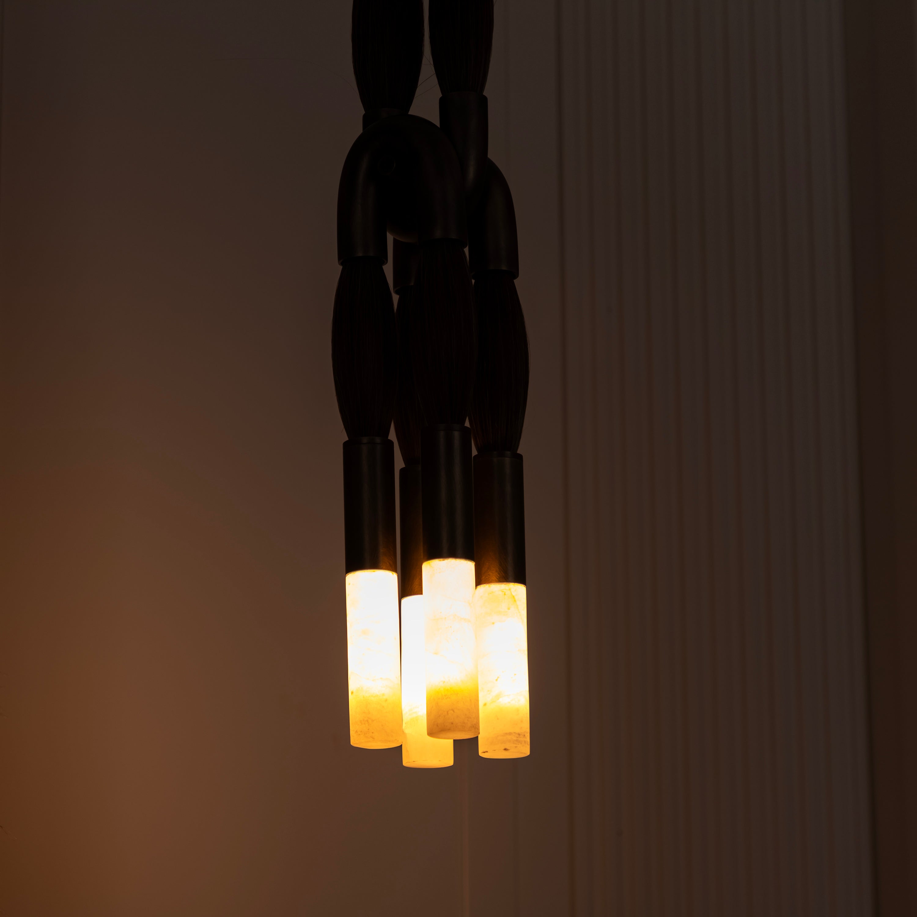 Pony Double Horse Hair Dark Antique Marble Pendant Light Small Chandelier - Heka Lighting & Trading Limited