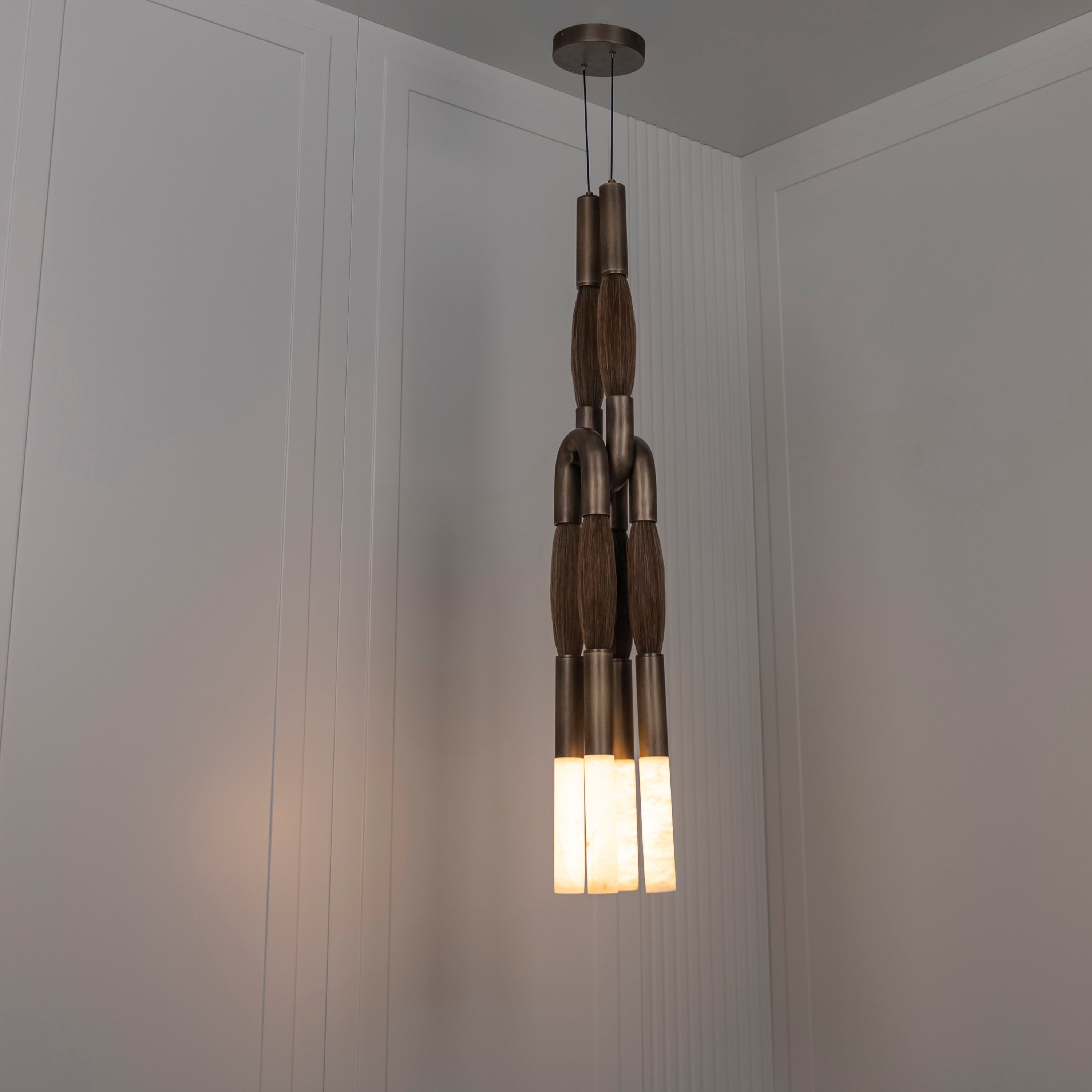 Pony Double Horse Hair Dark Antique Marble Pendant Light Big Chandelier - Heka Lighting & Trading Limited