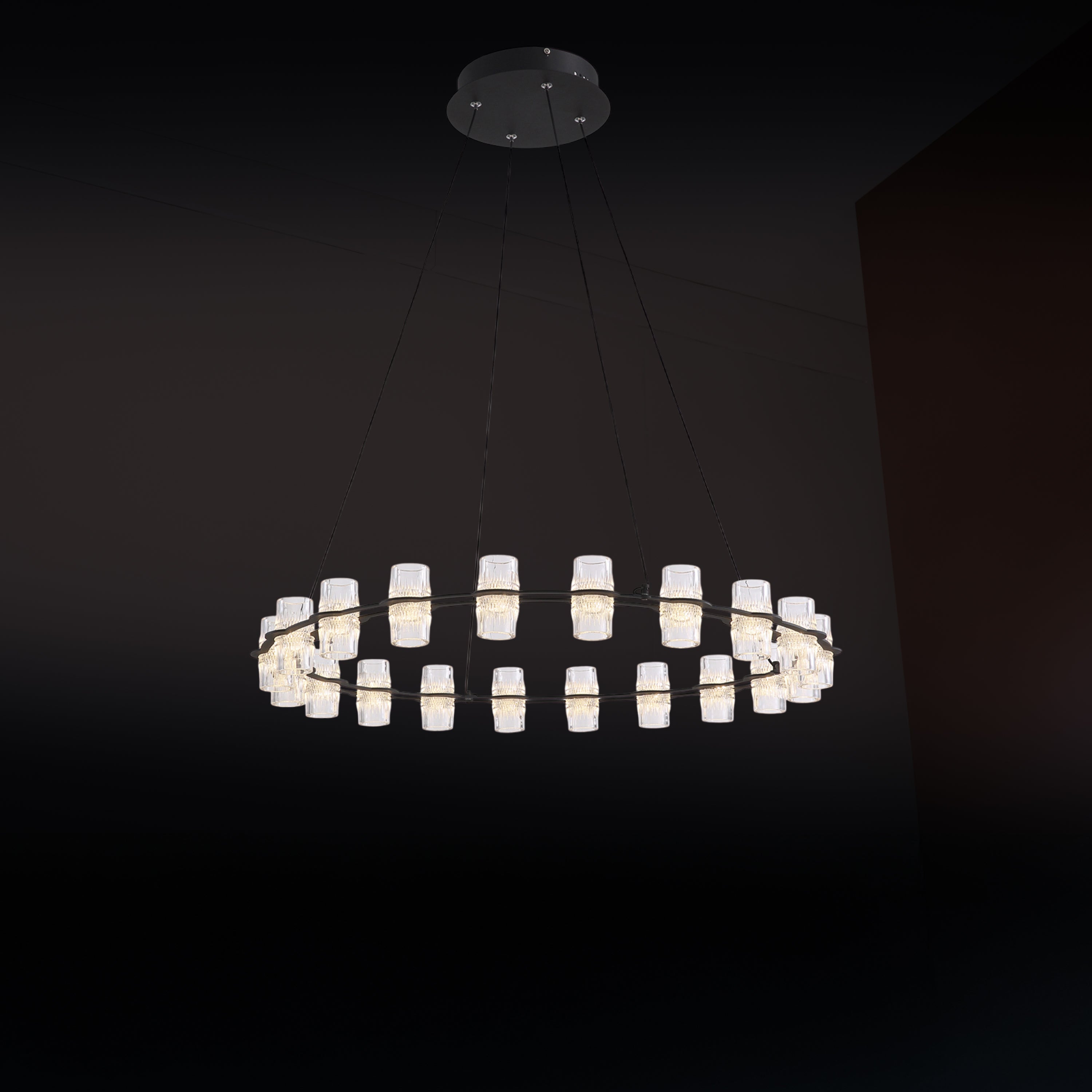 Panama 20's Transparent Acrylic Black Chandelier - Heka Lighting & Trading Limited