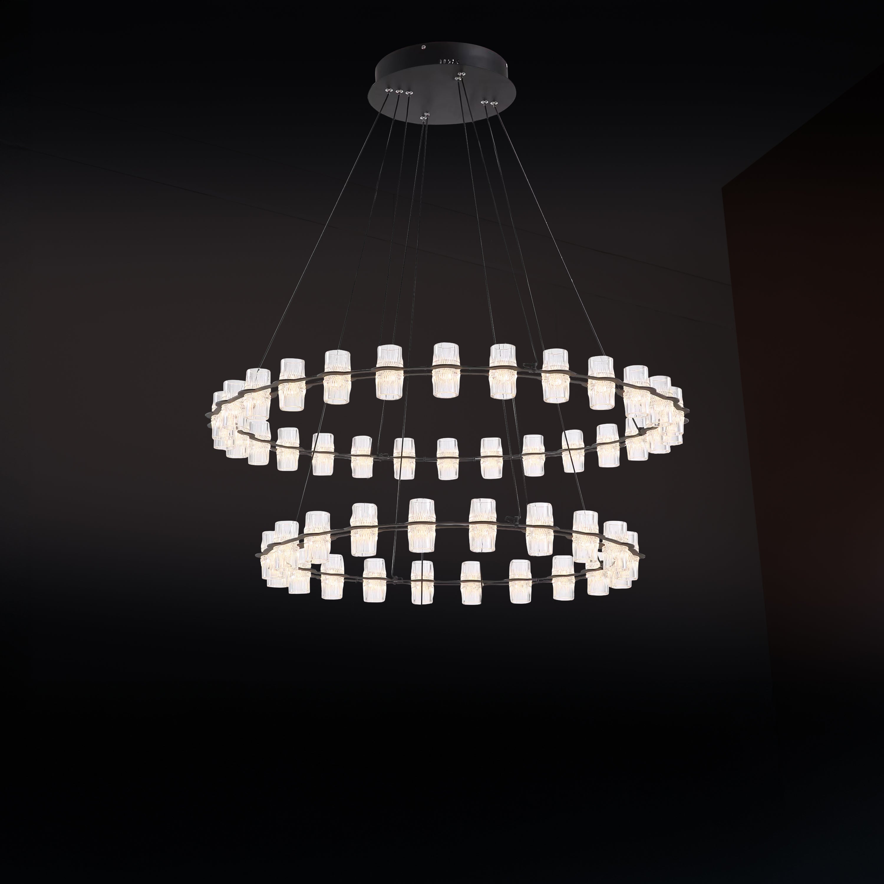 Panama 16+28 Transparent Acrylic Black Chandelier - Heka Lighting & Trading Limited