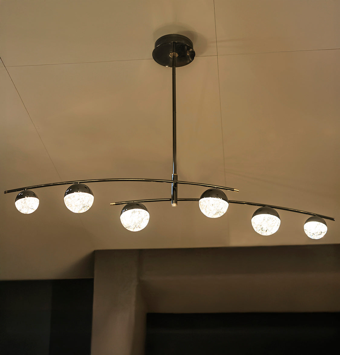 Lima 6's Transparent Acrylic Platinum Dining Table Chandelier - Heka Lighting & Trading Limited