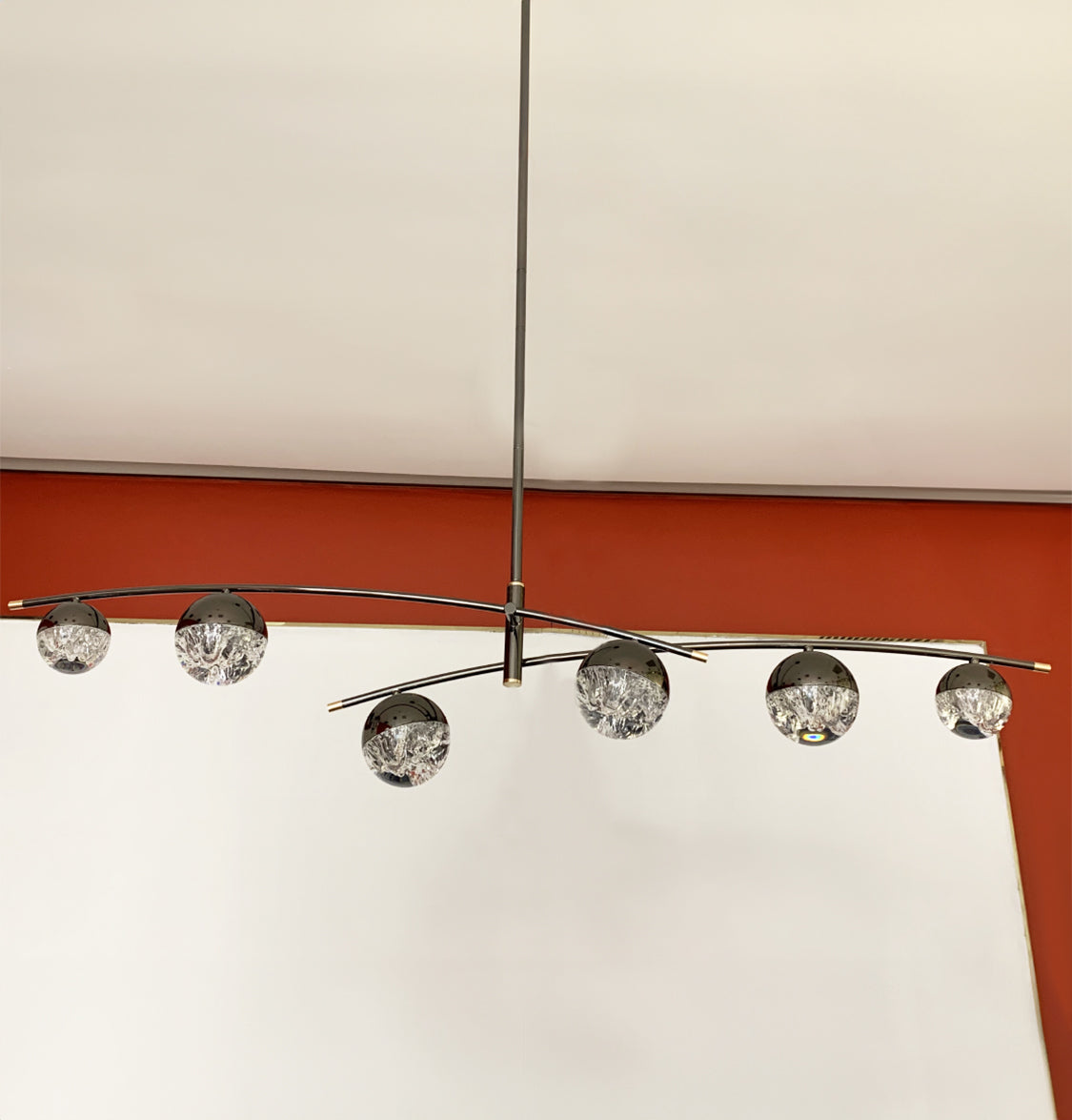 Lima 6's Transparent Acrylic Platinum Dining Table Chandelier - Heka Lighting & Trading Limited