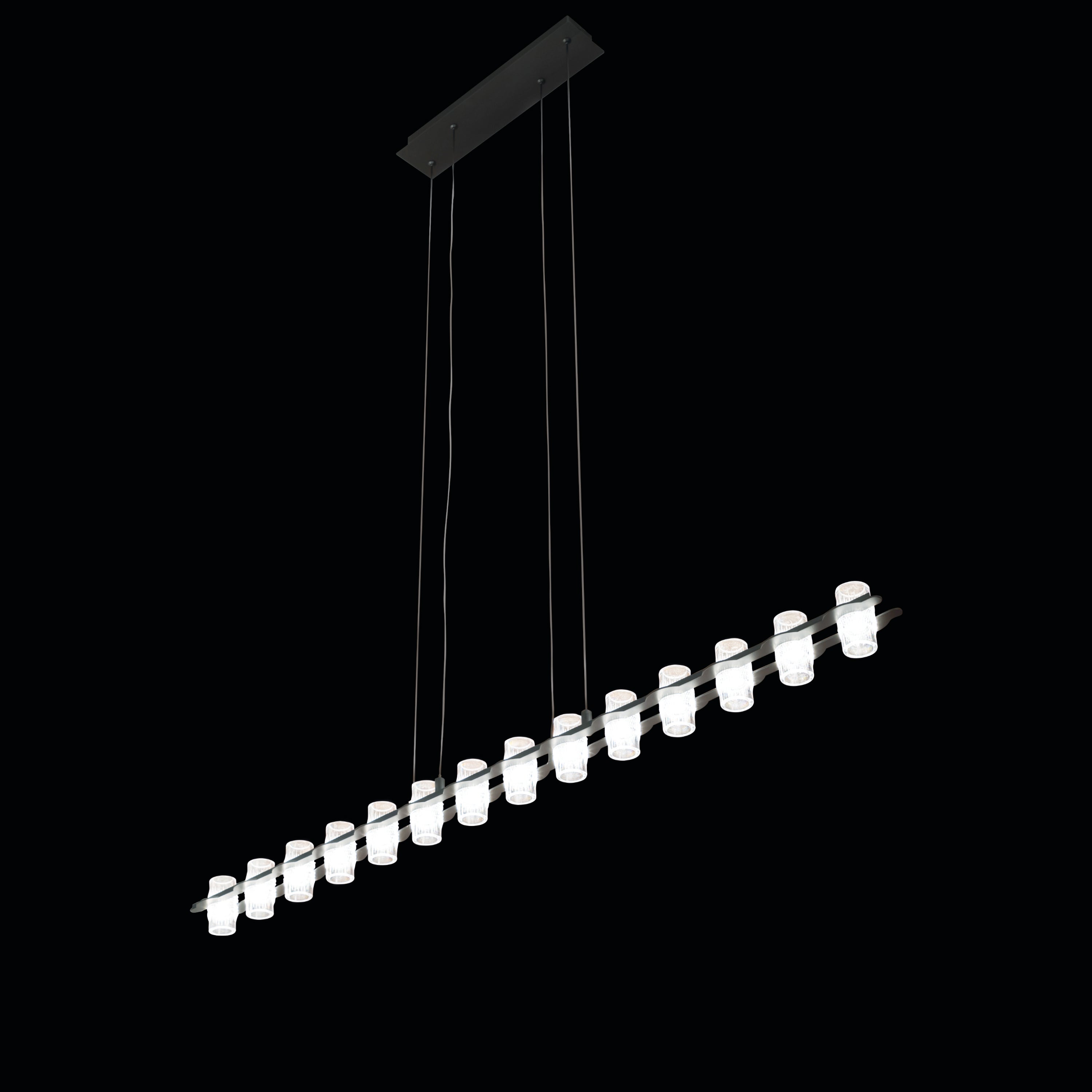 Panama 14-Piece Transparent Acrylic Black Dining Table Top Chandelier - Heka Lighting & Trading Limited