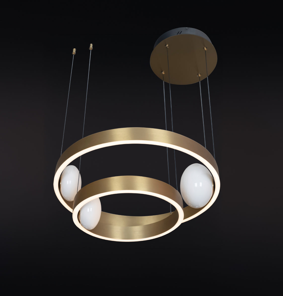 Stockholm Gold Stainless White Acrylic Chandelier 55Cm - Heka Lighting & Trading Limited