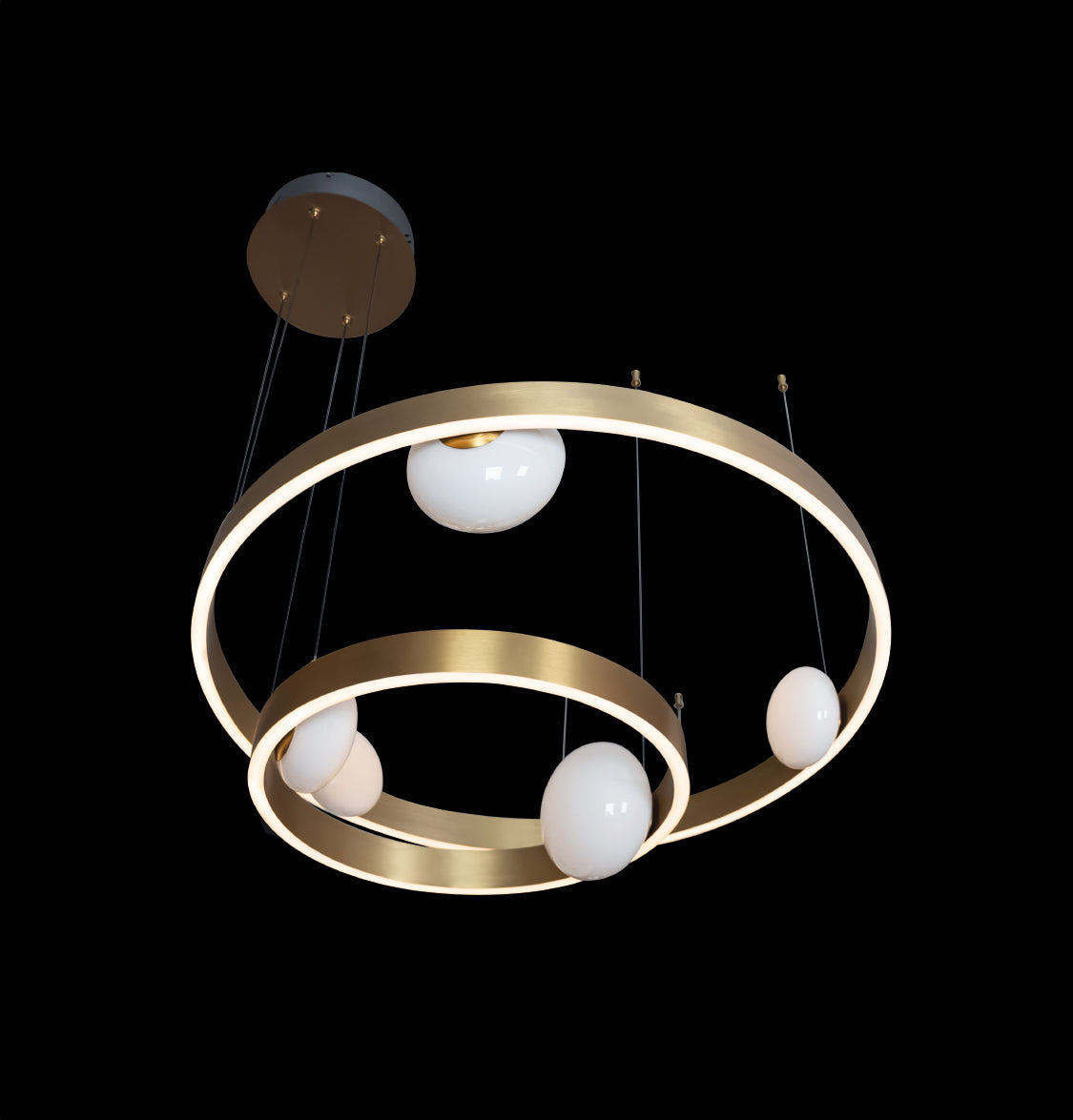 Stockholm Gold Stainless White Acrylic Chandelier 75Cm - Heka Lighting & Trading Limited