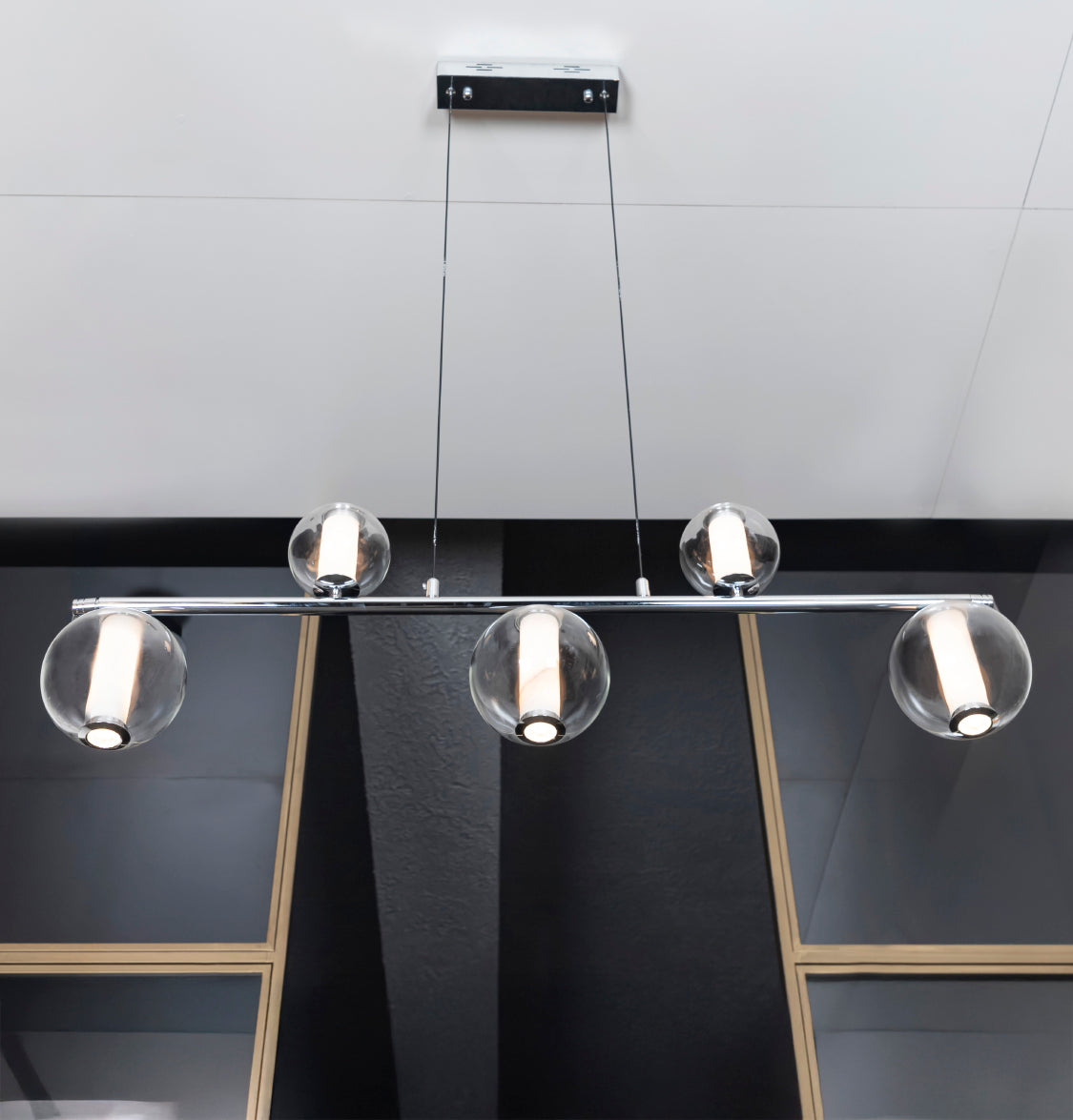 Bükreş 5-Piece Chrome Stainless Dining Table Chandelier - Heka Lighting & Trading Limited