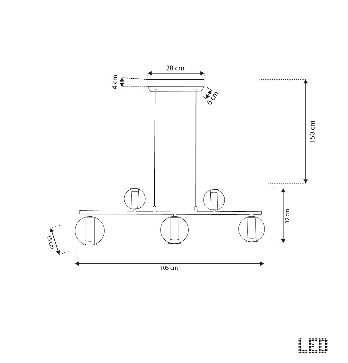 Bükreş 5-Piece Chrome Stainless Dining Table Chandelier - Heka Lighting & Trading Limited